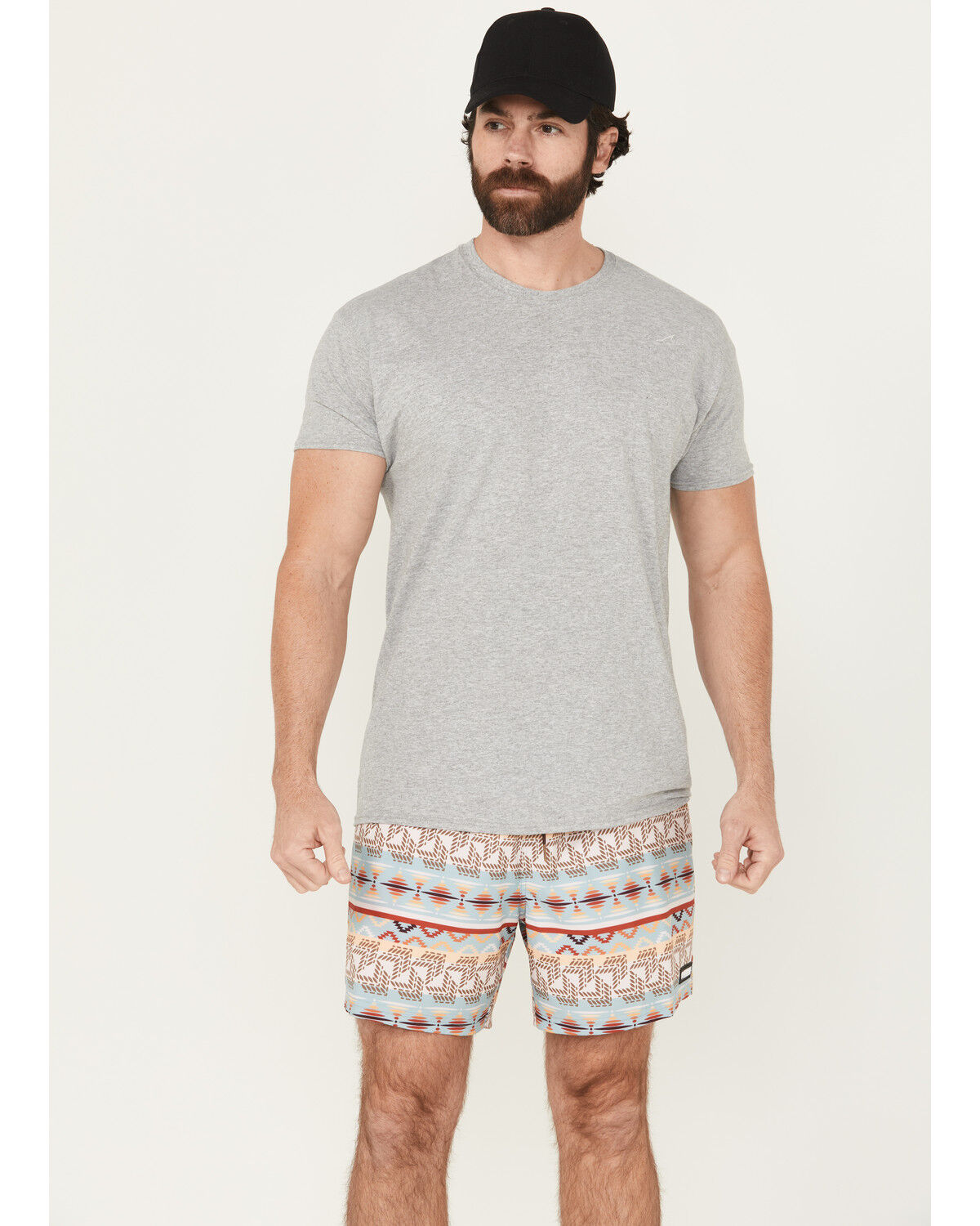 Men's Rock & Roll Denim Southwestern Print Stretch Volley Shorts