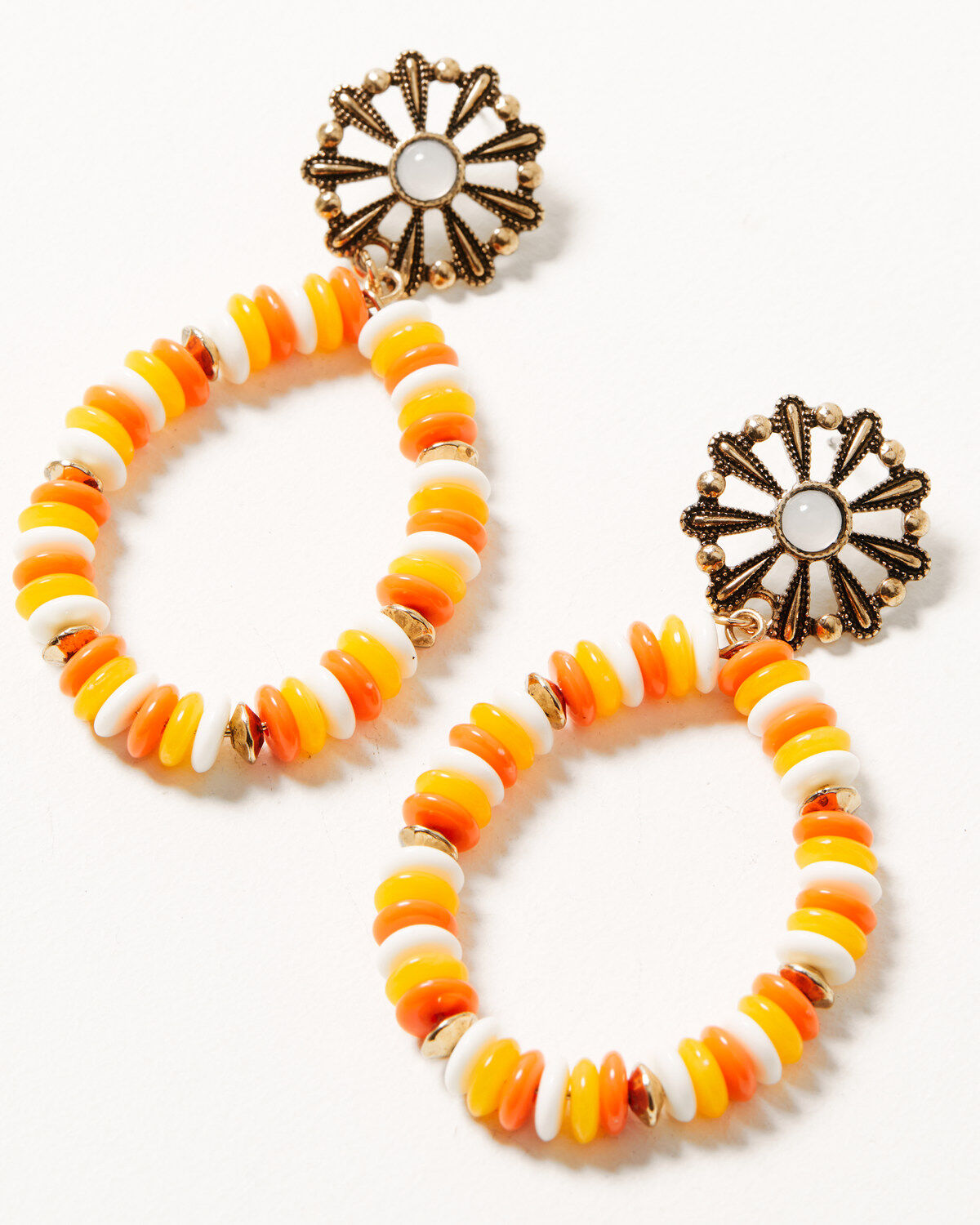 Women's Shyanne Orange Sequin Teardrop Post Earrings