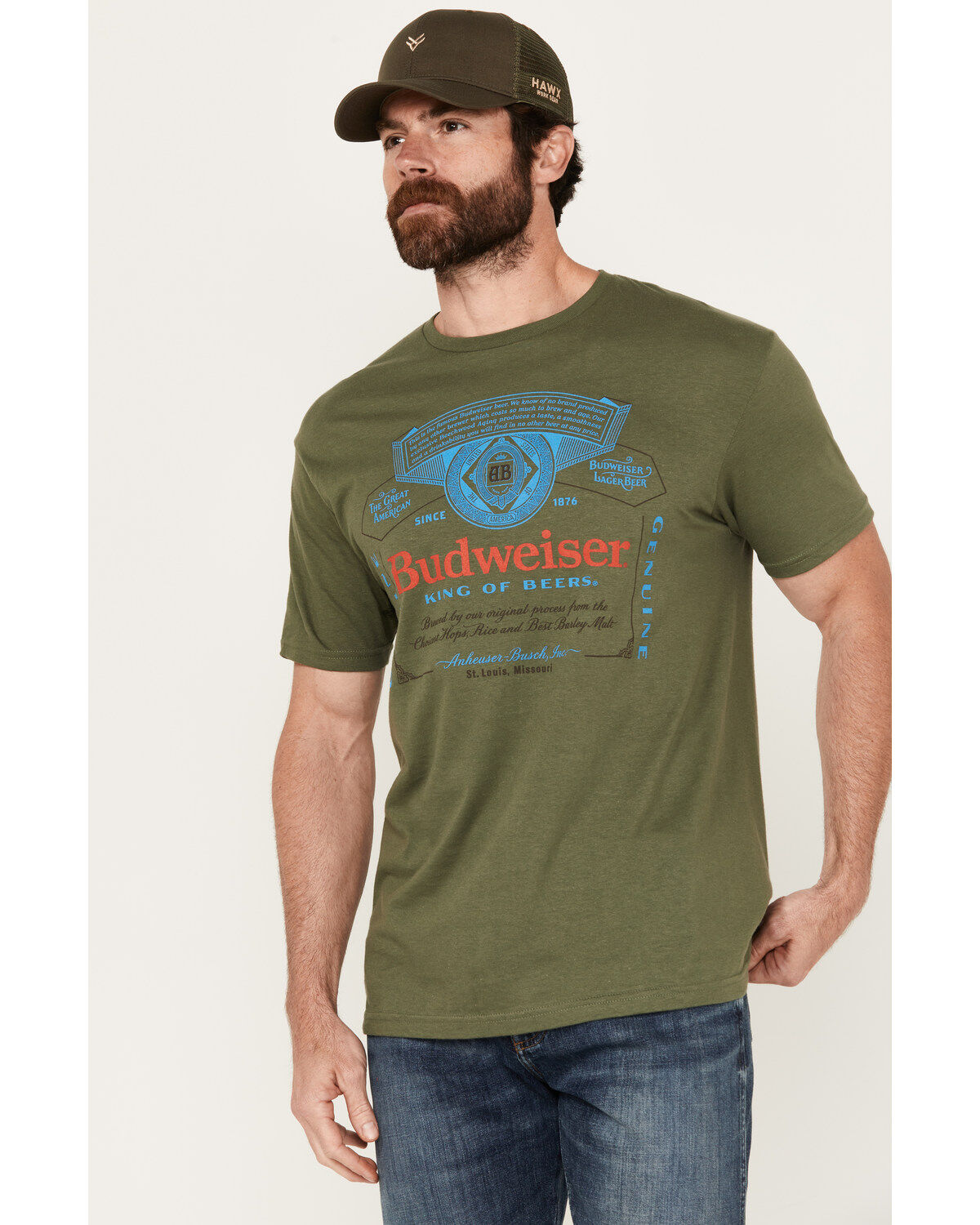 Men's Brew City Beer Gear Budweiser Logo Short Sleeve Graphic T-Shirt
