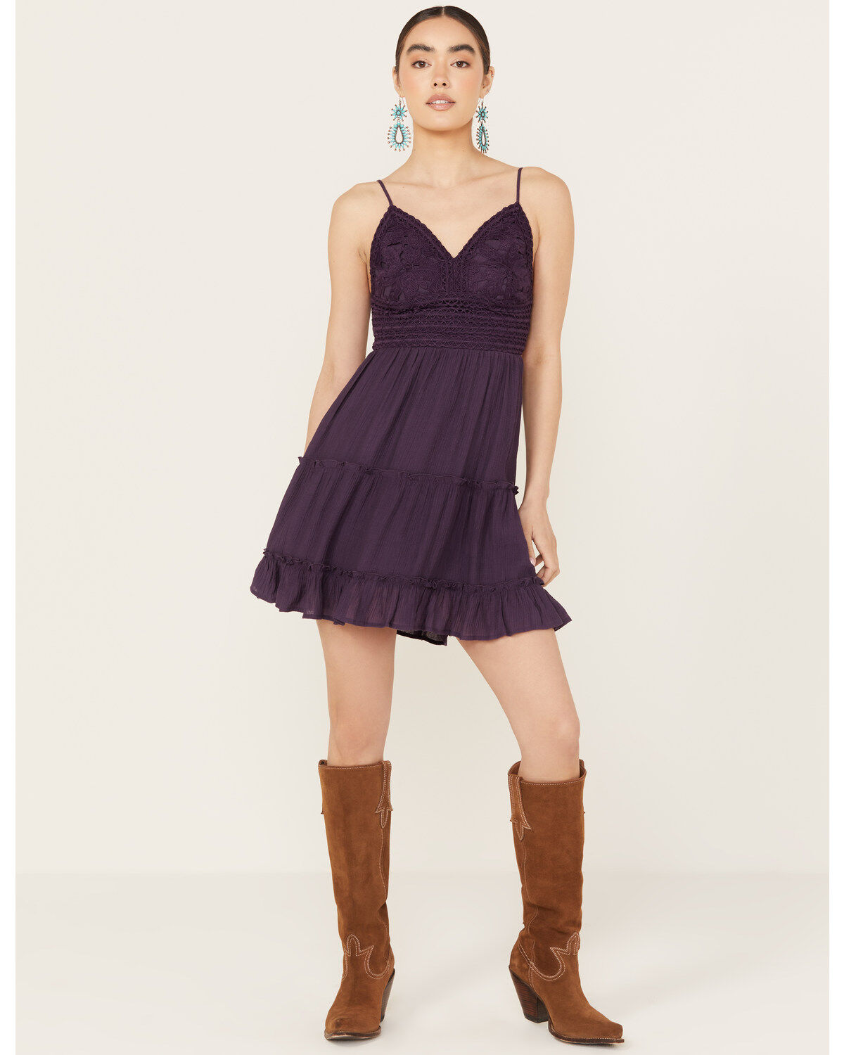 Purple western dresses store