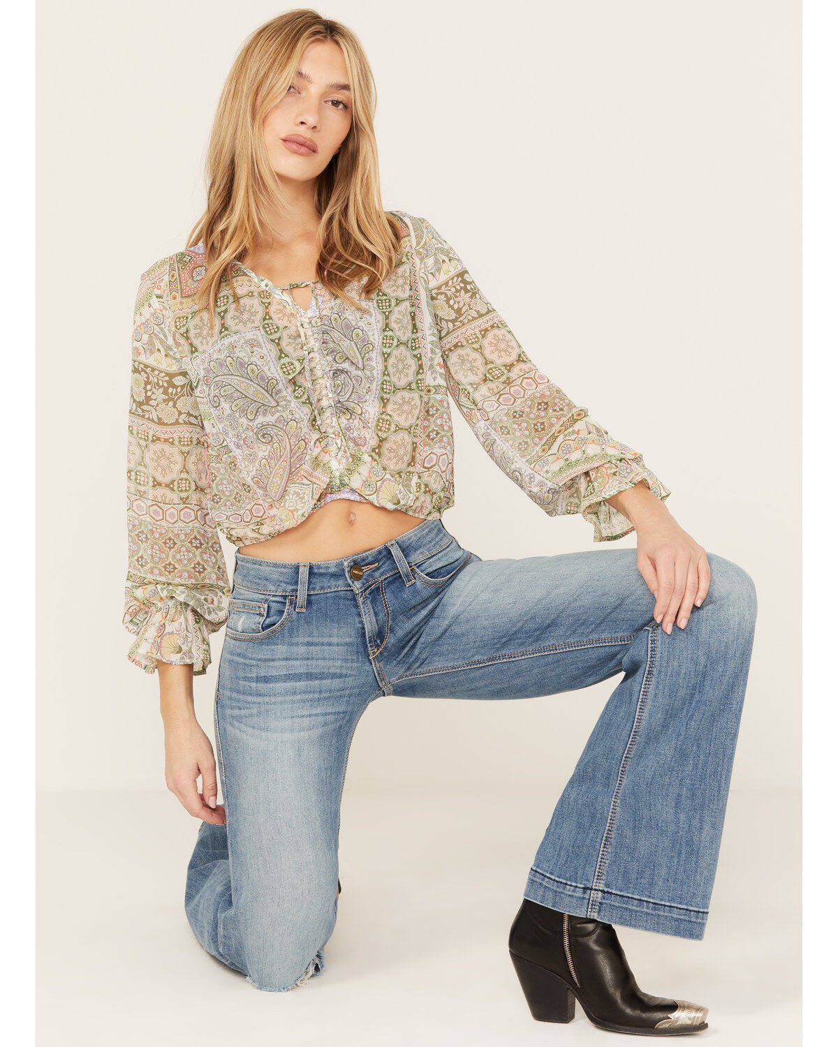 Women's Shyanne Long Sleeve Print Woven Tunic