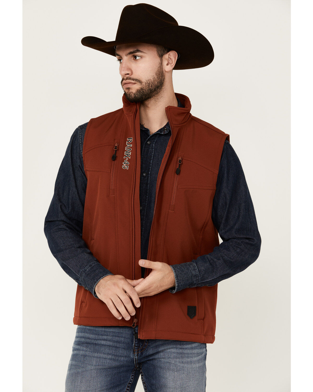 Men's RANK 45 Ralington Embroidered Softshell Vest