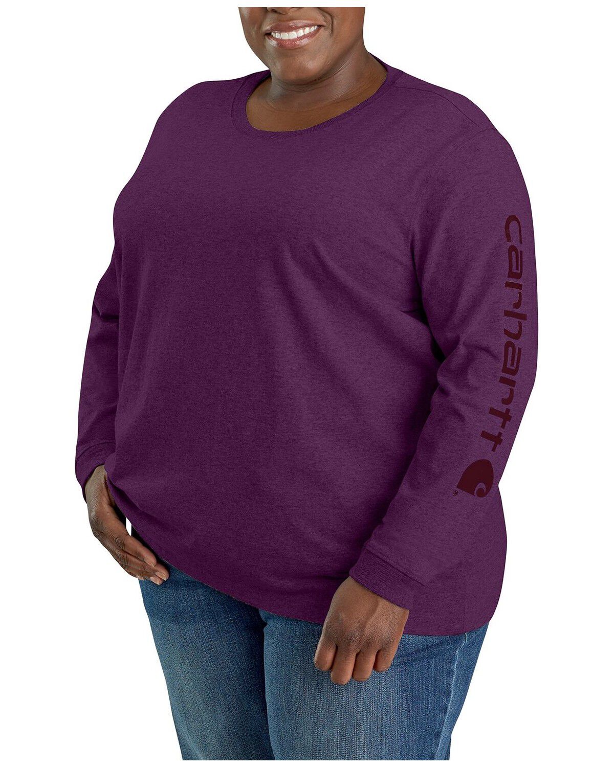 Women's Carhartt Logo Loose Fit Heavyweight Long Sleeve Graphic Work T