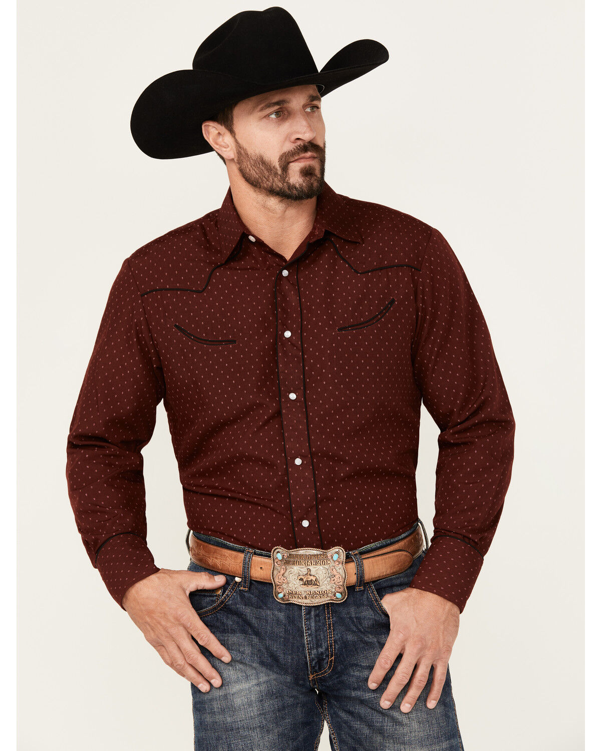 Men's Roper Printed Long Sleeve Pearl Snap Western Shirt