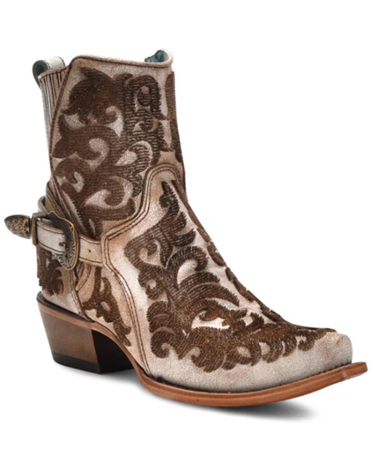 Women's Corral Bristle Embroidered Ankle Booties - Snip Toe