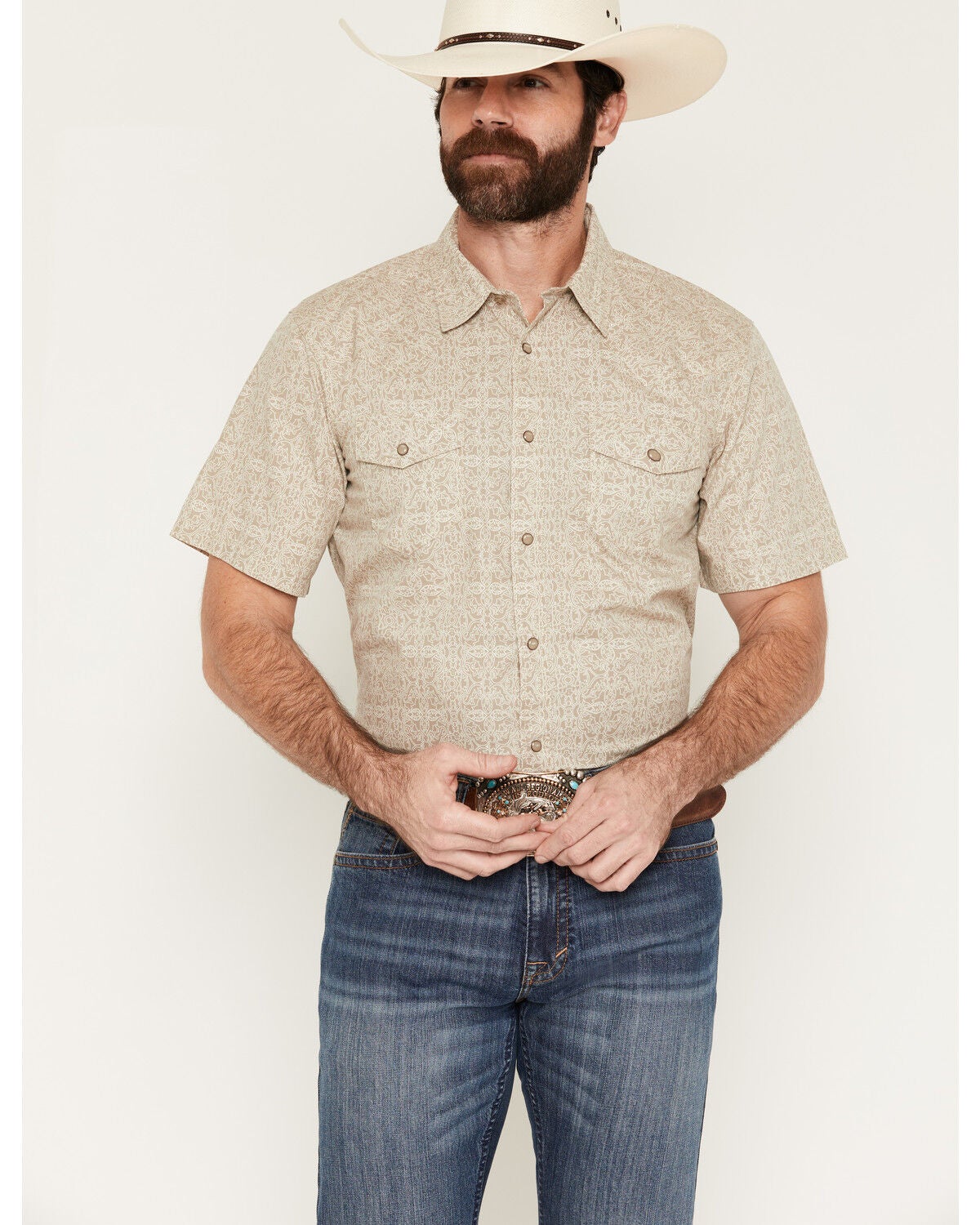 Men's Gibson Trading Co Timeless Medallion Print Short Sleeve Snap Wes