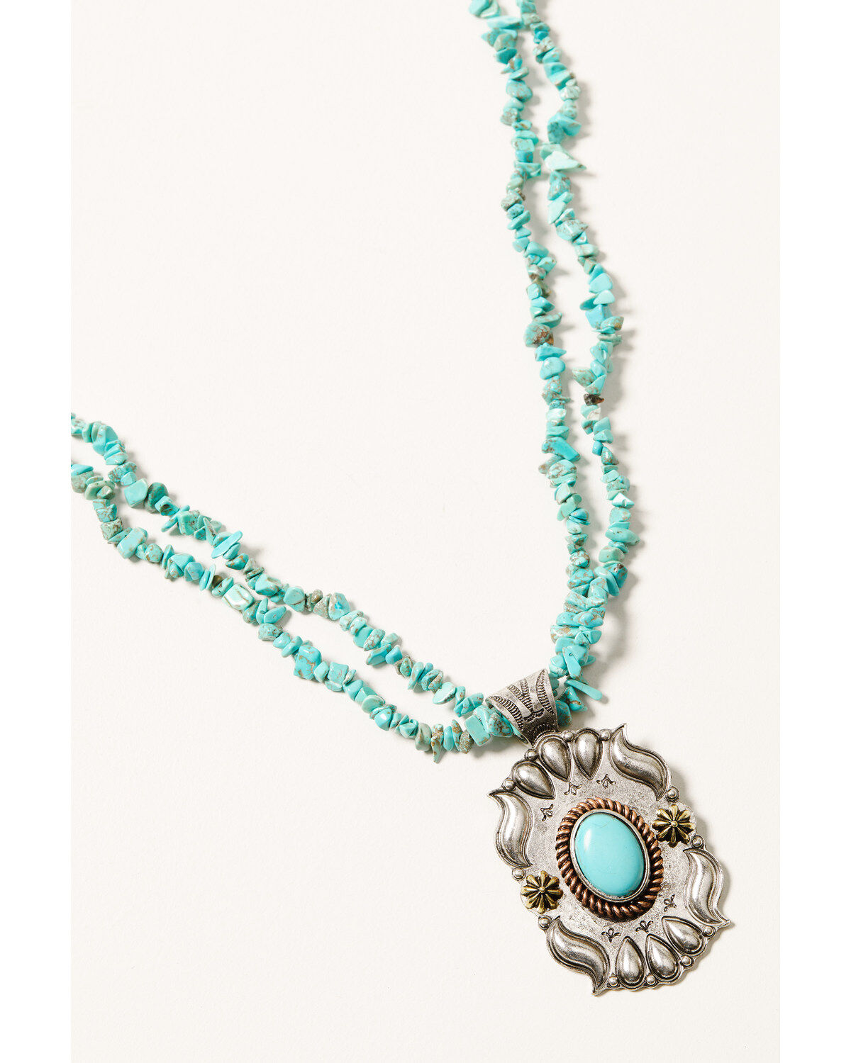 Women's Shyanne Cactus Rose Turquoise Medallion Necklace