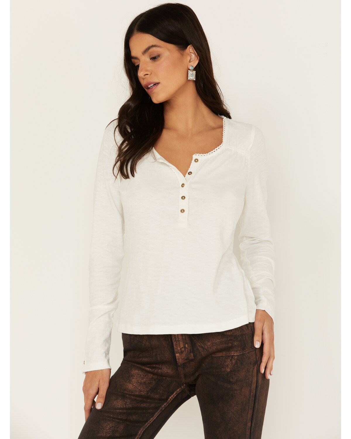 Women's Idyllwind Velvet Trim Henley Shirt