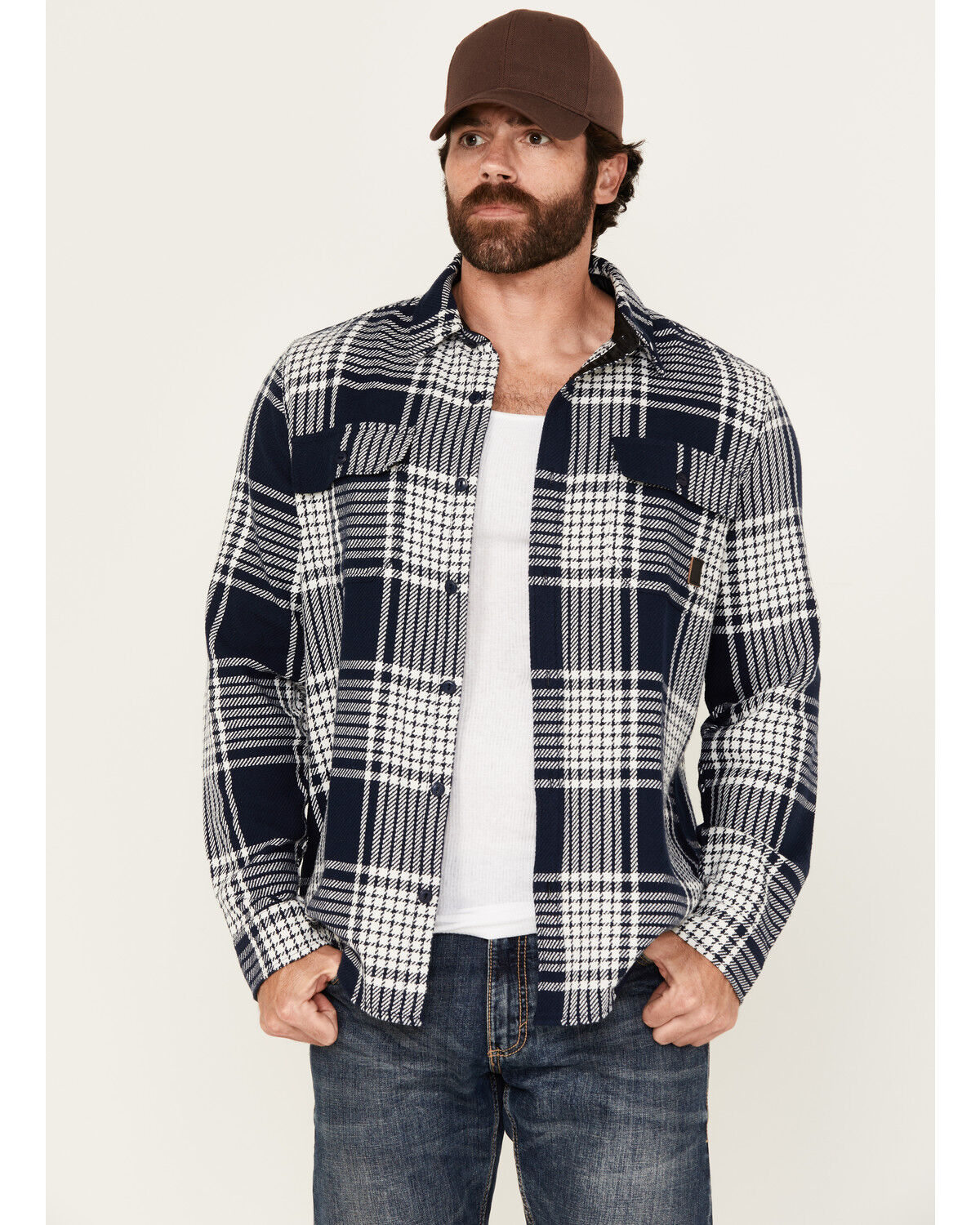 Men's Brothers and Sons Conrad Plaid Print Long Sleeve Button-Down Shi