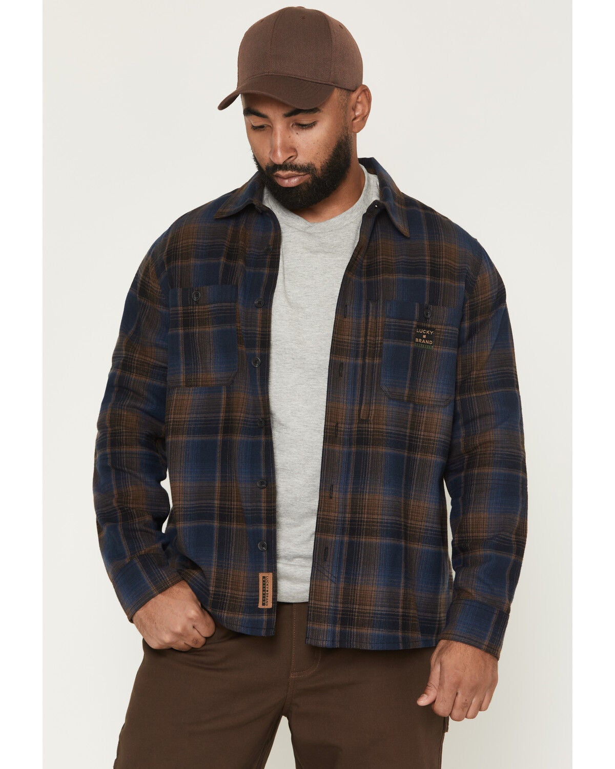 Men's Lucky Brand Workwear Rainer Plaid Print Long Sleeve Button-Down