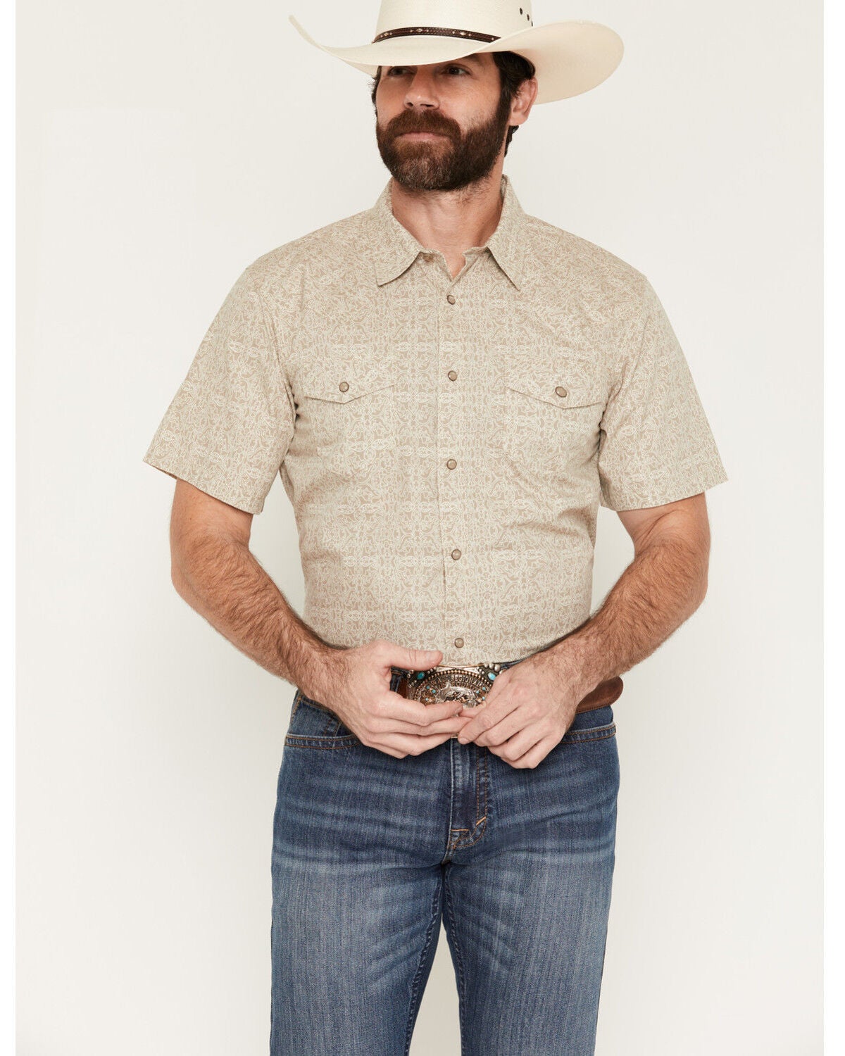 Men's Gibson Trading Co Timeless Medallion Print Short Sleeve Snap Wes