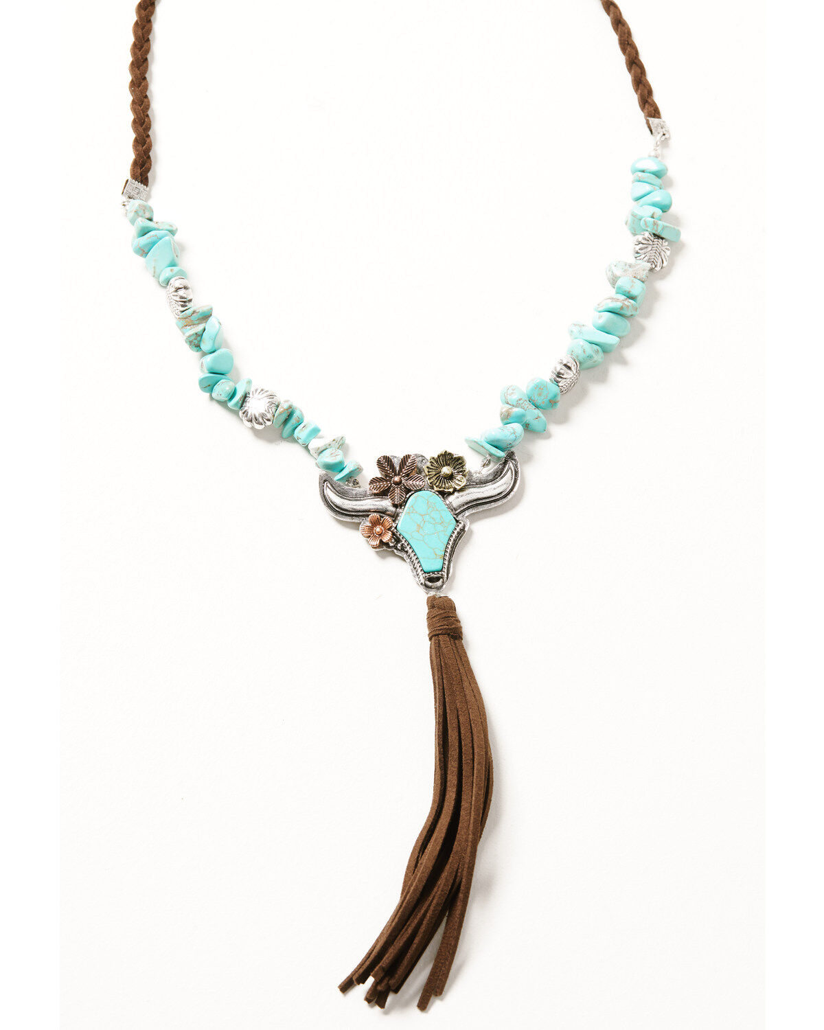 Women's Shyanne Cactus Rose Longhorn Tassel Necklace