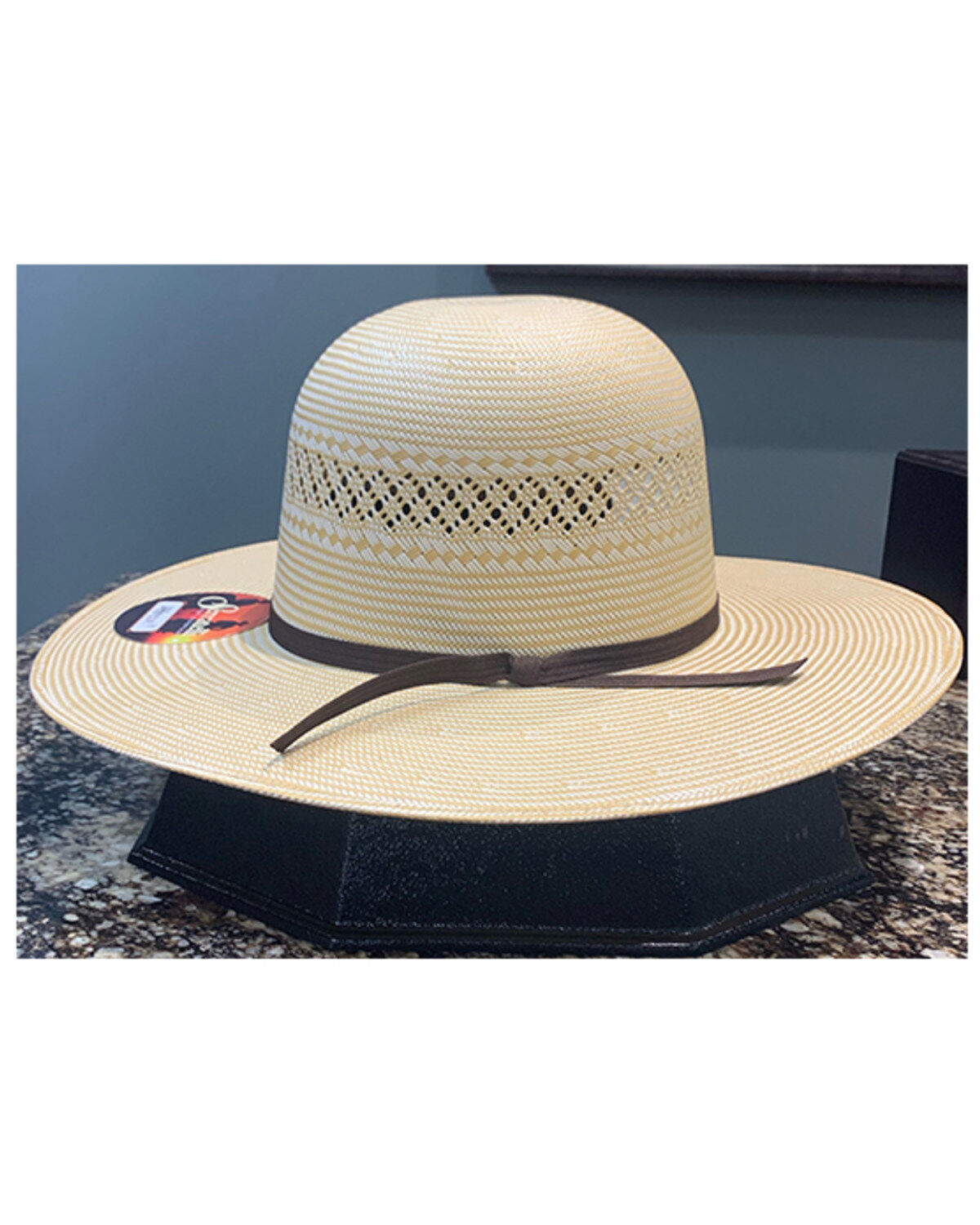 Men's Serratelli Natural Santana Open Shantung Straw Western Hat