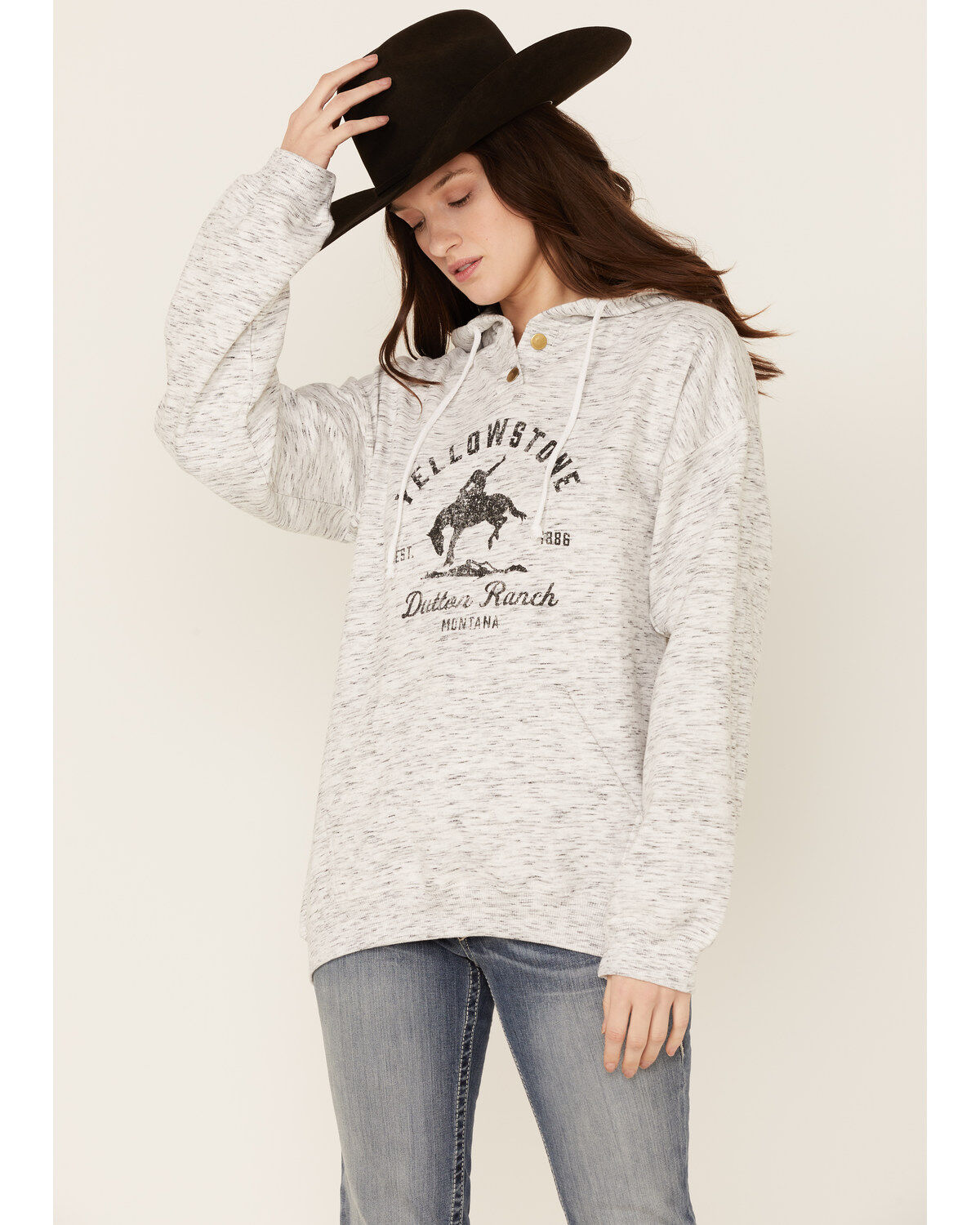 Women's Yellowstone Paramount Network's Bronco Graphic Hooded Pullover