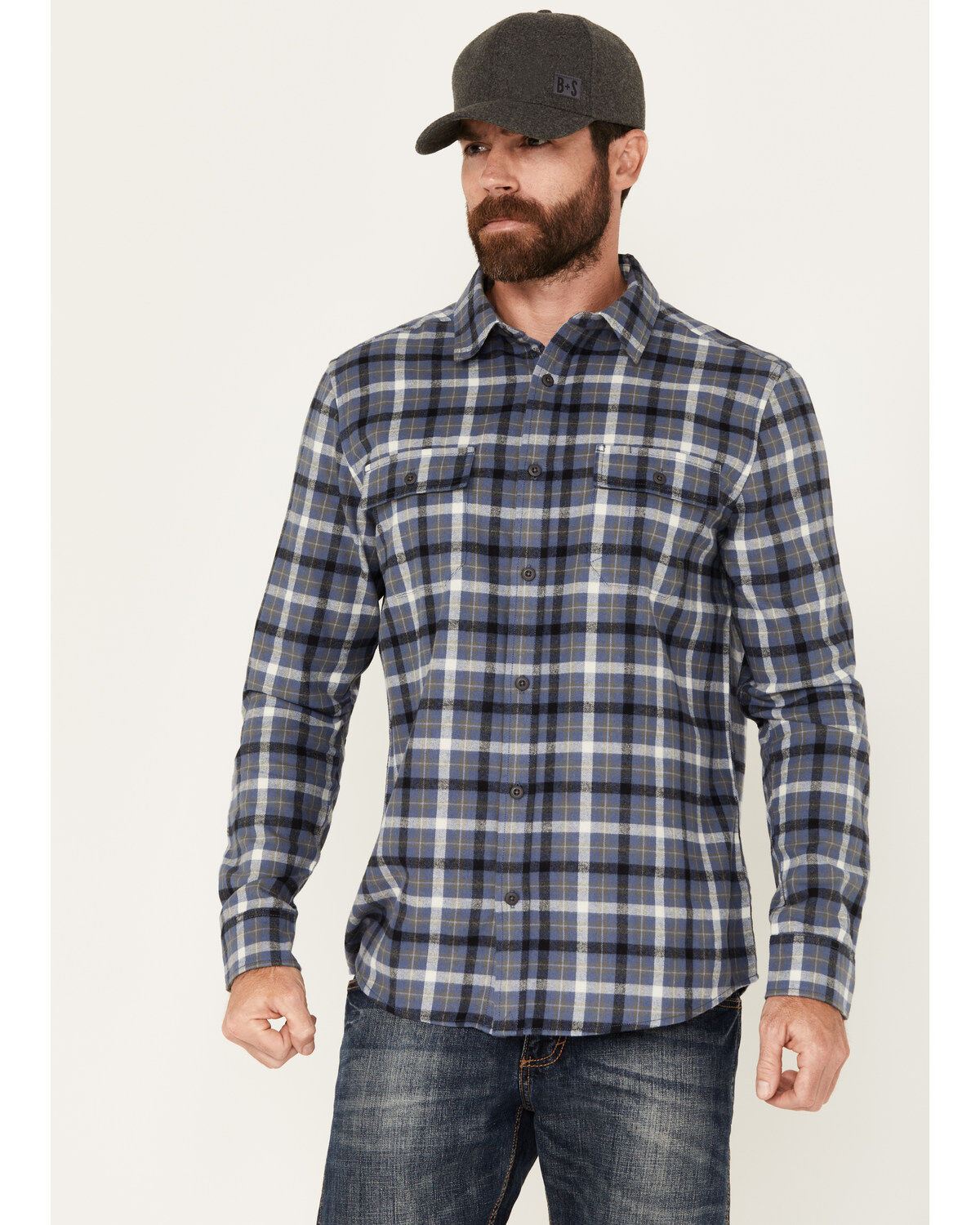 Men's Brothers and Sons Bosque Everyday Plaid Print Long Sleeve Button