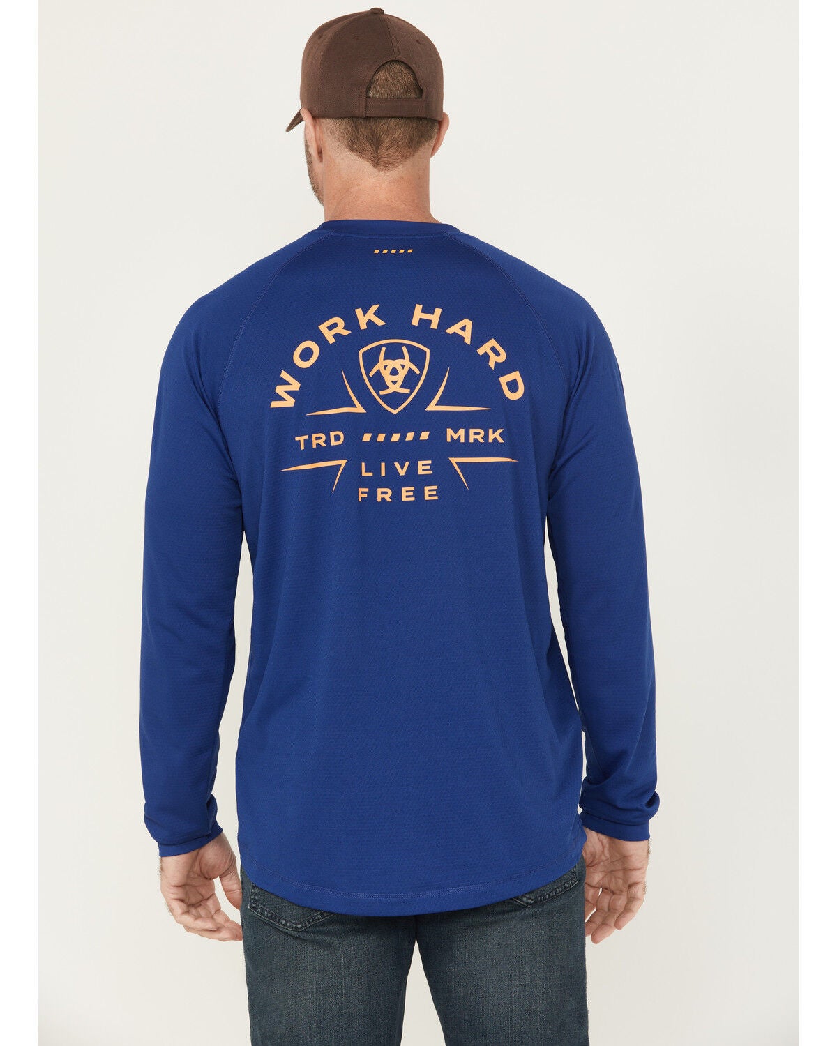 Men's Ariat Rebar Heat Fighter Work Hard Long Sleeve Pocket Work Shirt