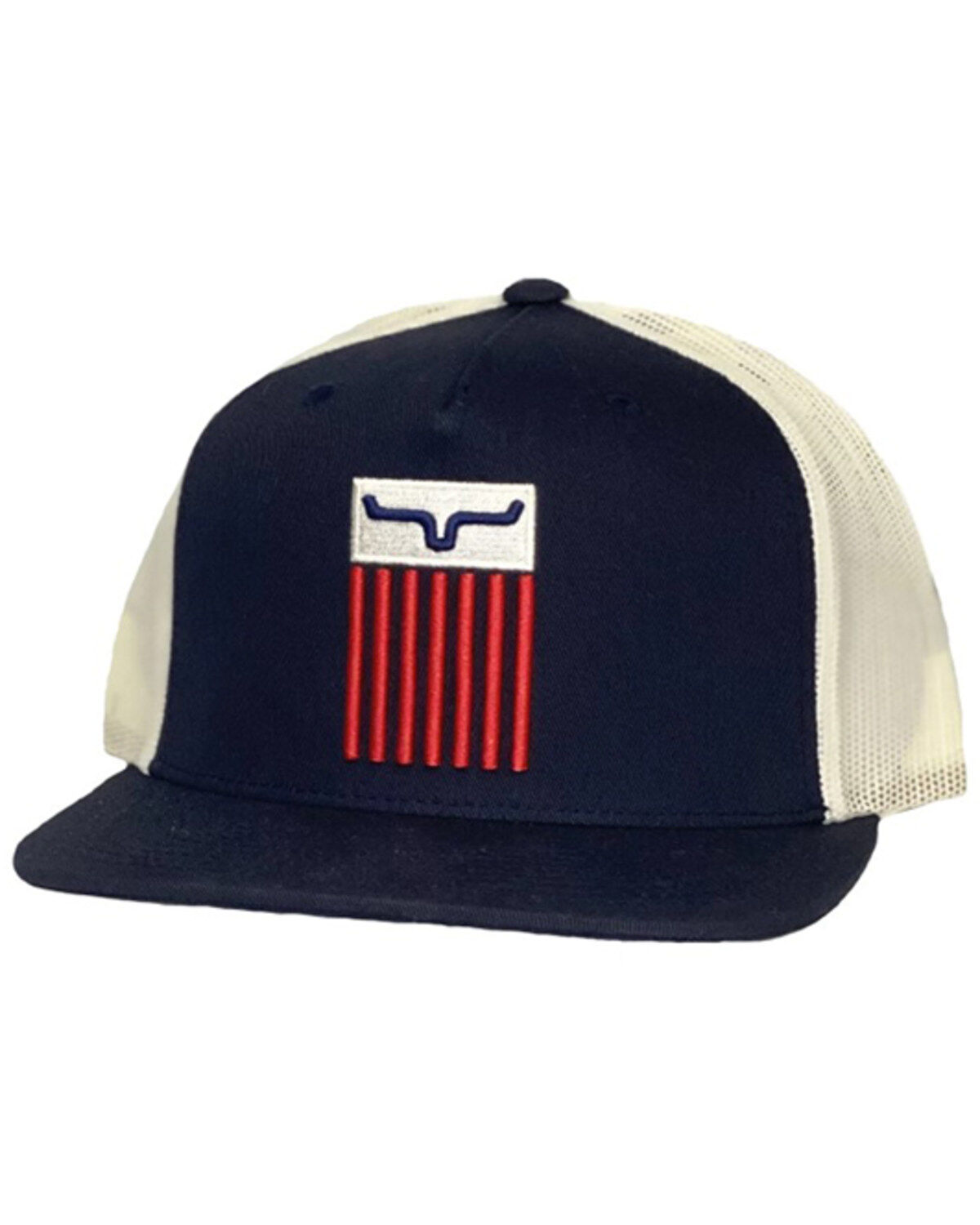 Men's Kimes Ranch Navy Cody 3D Embroidered Flag Logo Mesh-Back Trucker