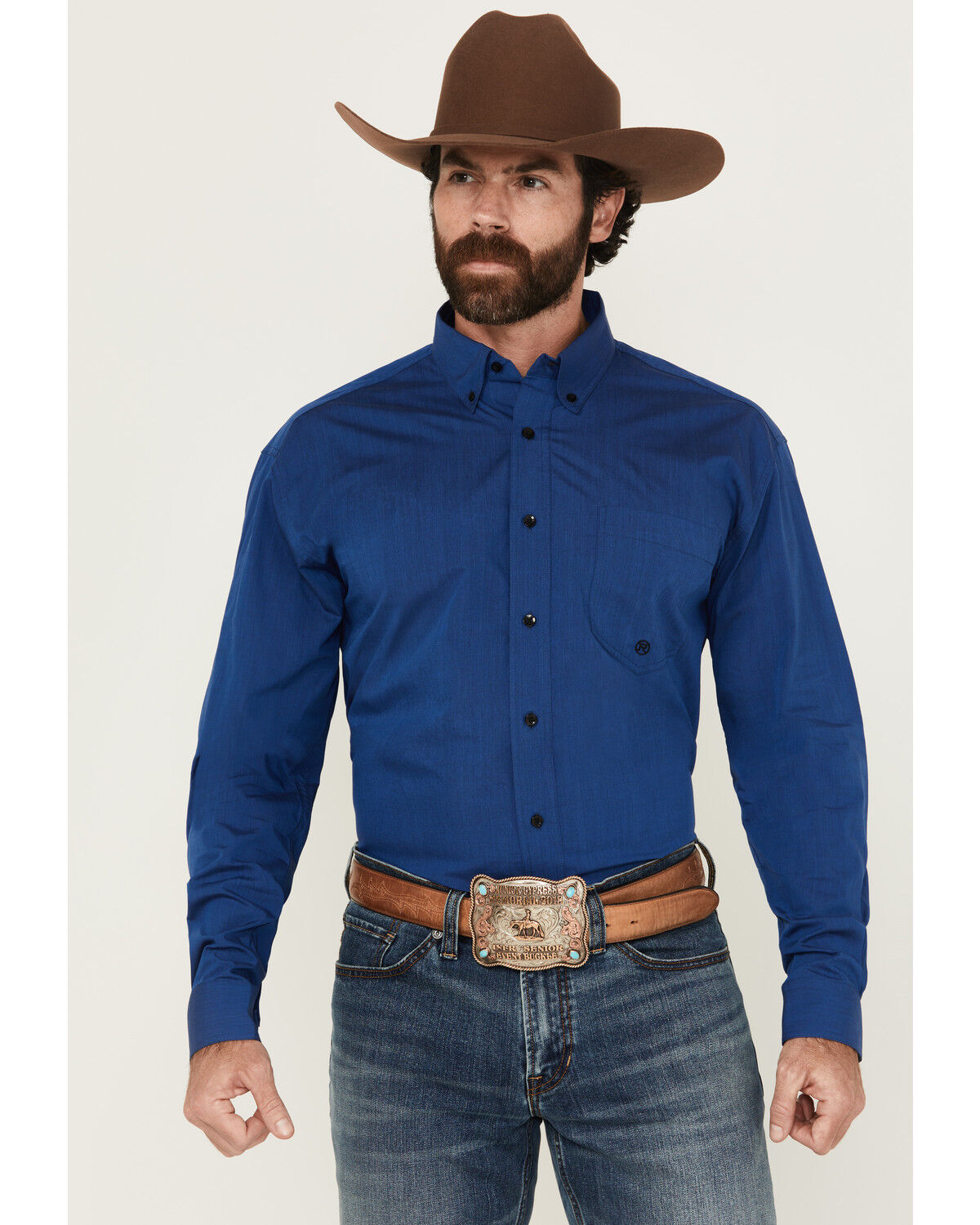 Men's Roper Amarillo Solid Long Sleeve Button-Down Western Shirt