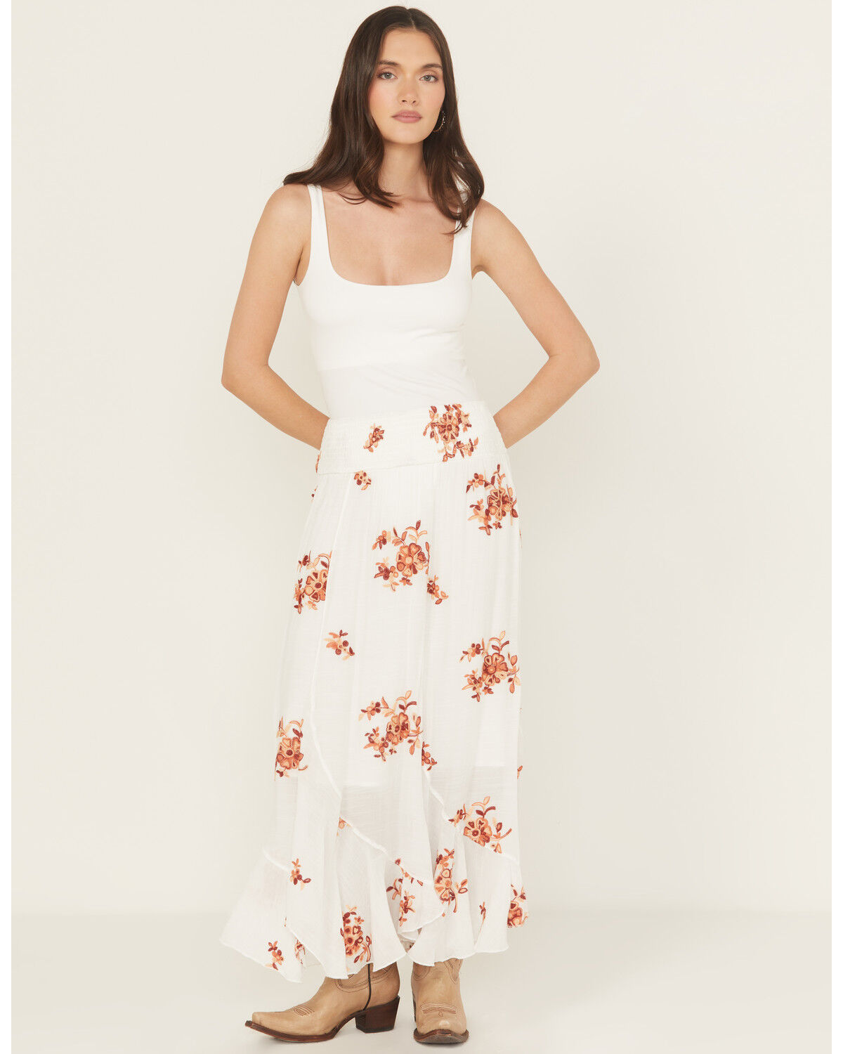 Women's Wild Moss Embroidered Midi Skirt