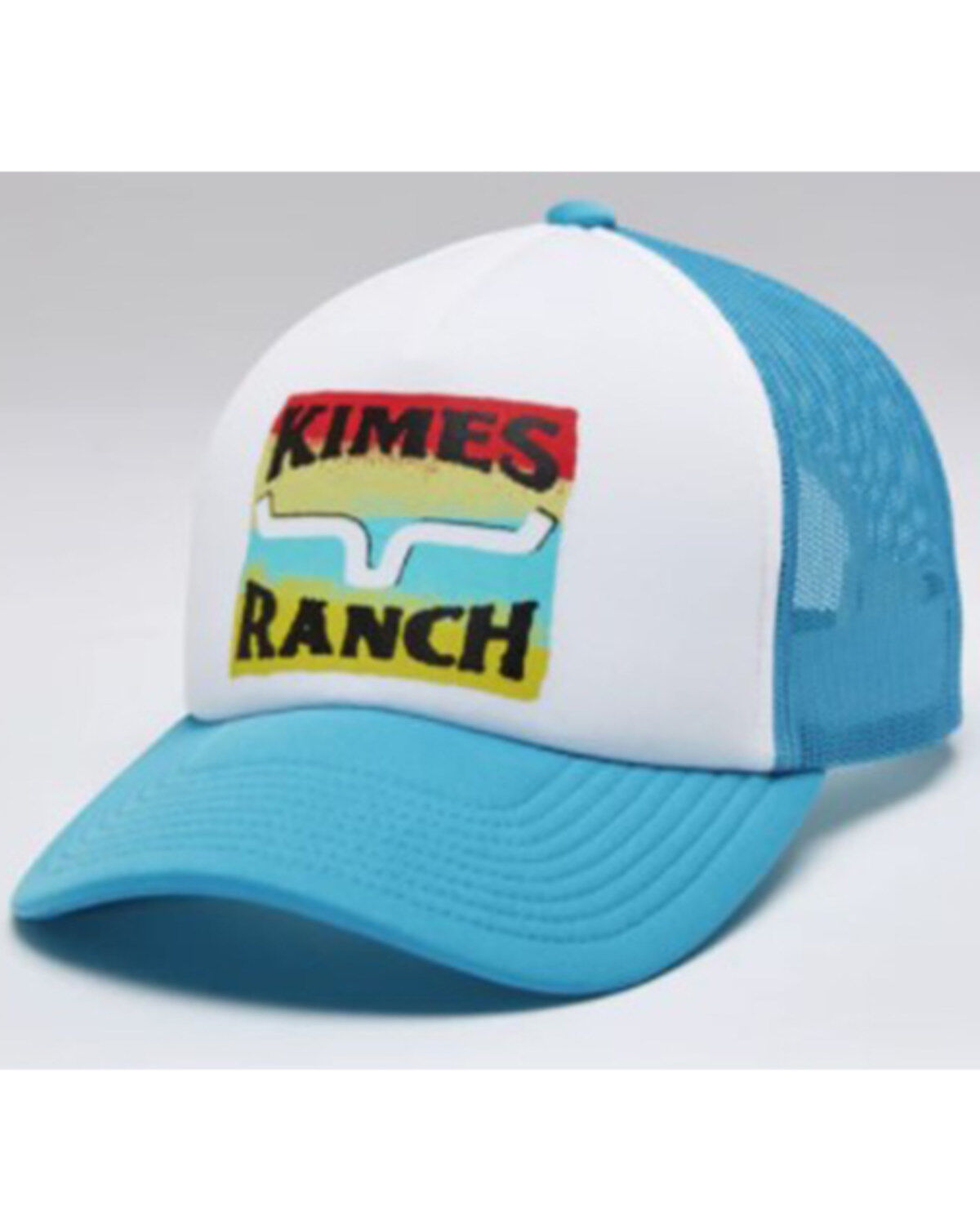 Men's Kimes Ranch Turquoise & White Block Party Logo Mesh-Back Basebal