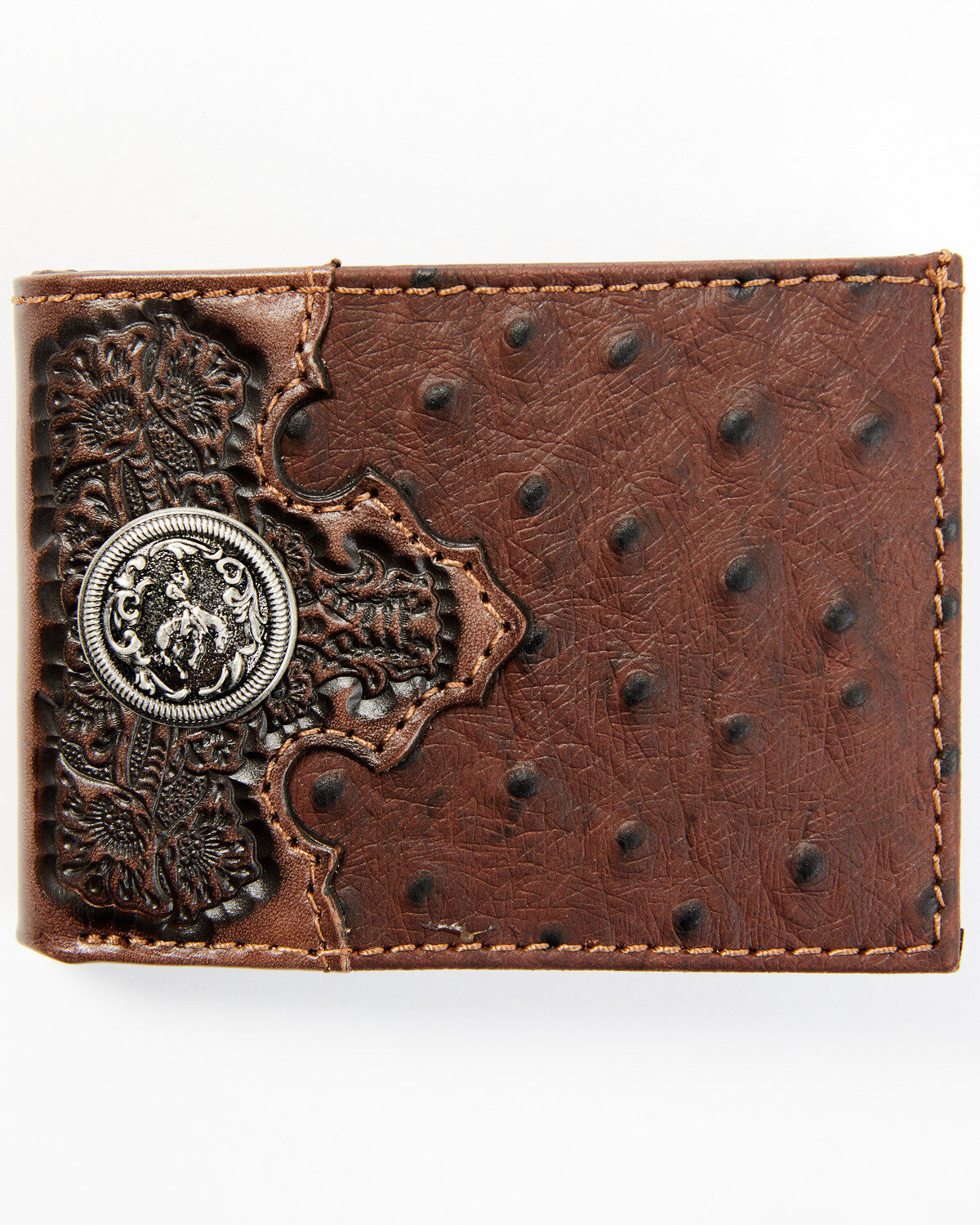 Men's Cody James Bifold Ostrich Print Embossed Bi-Fold Wallet