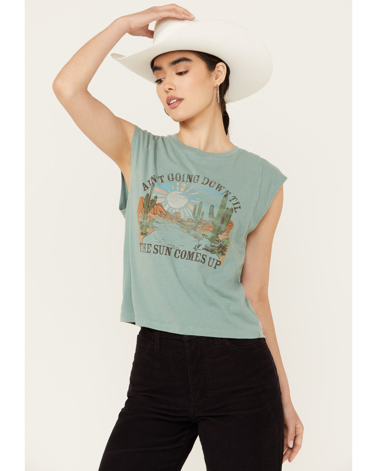 Women's White Crow Till The Sun Comes Up Short Sleeve Graphic Tee
