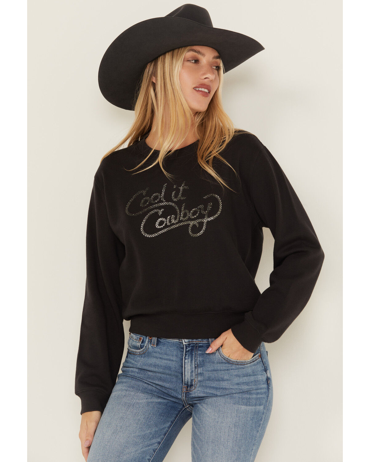 Women's White Crow Cool It Cowboy Graphic Sweatshirt