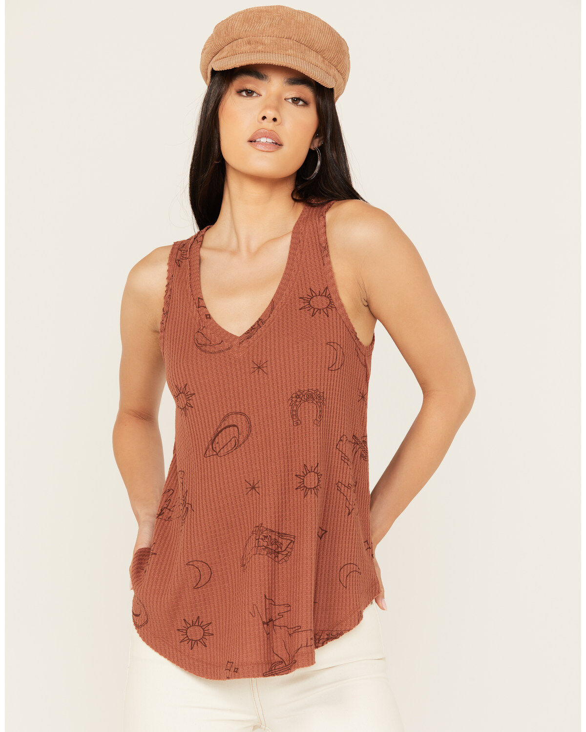 Women's White Crow Conversational Thermal Tank
