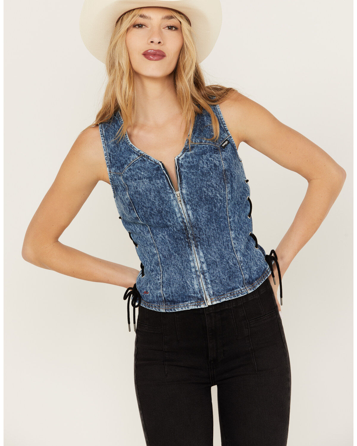 Women's Wrangler X Fender Lace-Up Denim Top
