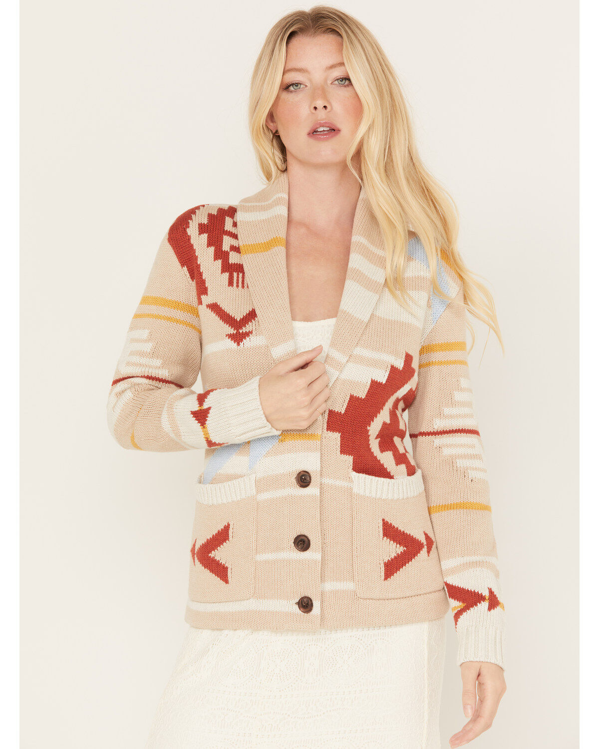Women's Pendleton Multicolored Print Taos Graphic Cardigan