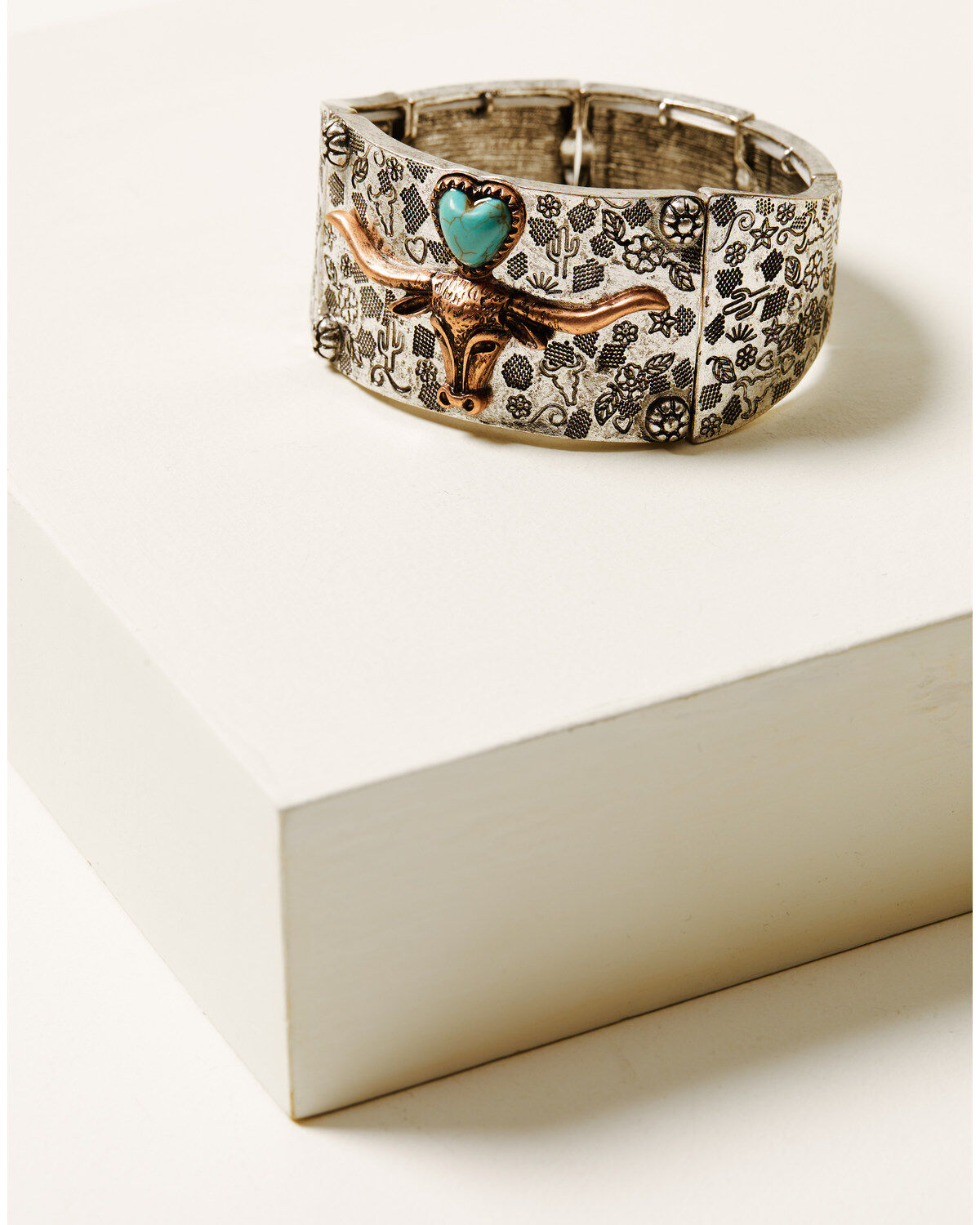 Women's Shyanne Cactus Rose Longhorn Love Cuff Bracelet