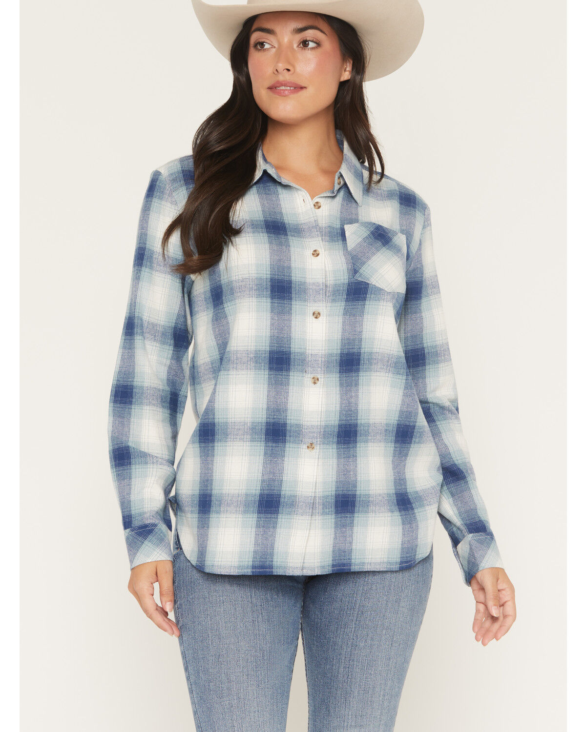 Women's Shyanne Junction Plaid Print Long Sleeve Button-Down Flannel S