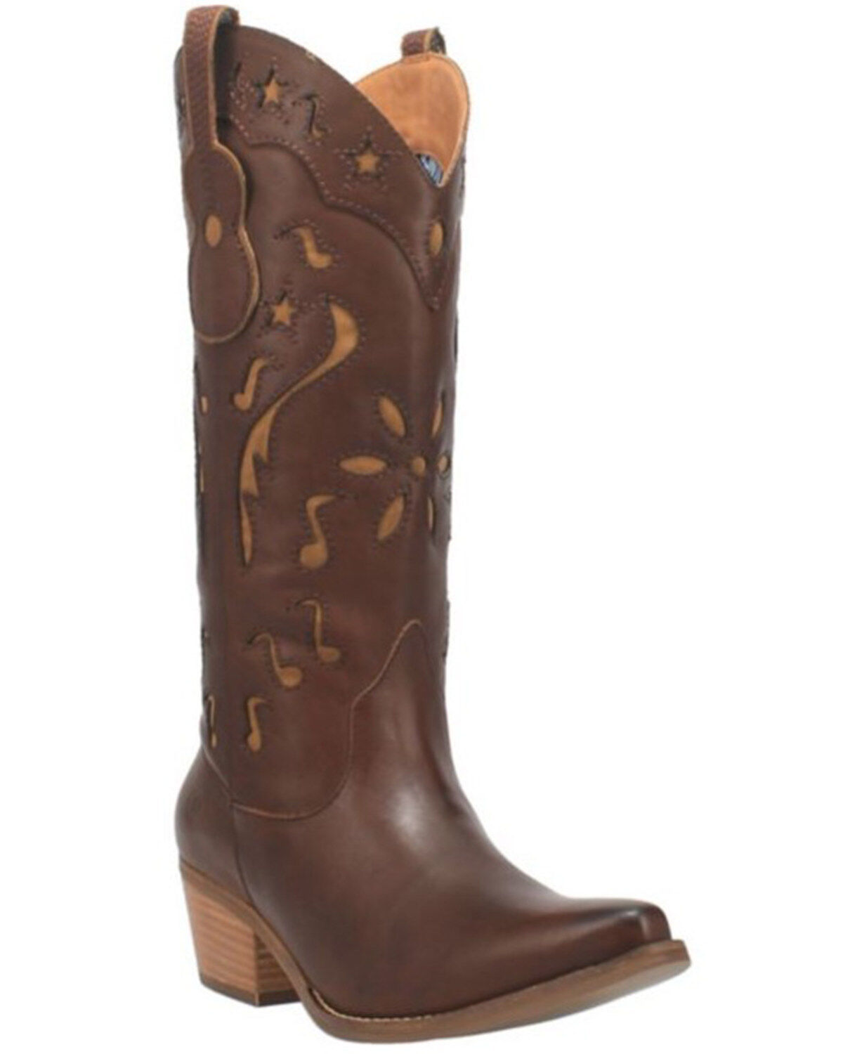 Women's Dingo Brown Burnished Western Boots - Snip Toe