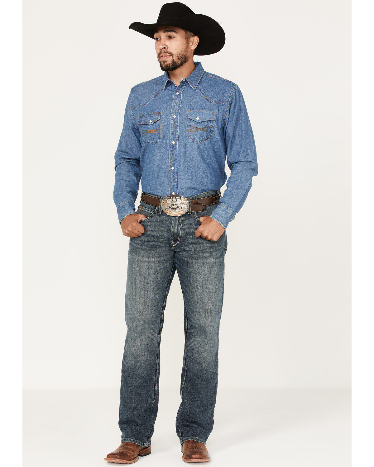 Men's Ariat M5 Louisville Seneca Medium Wash Stretch Straight Leg Jean