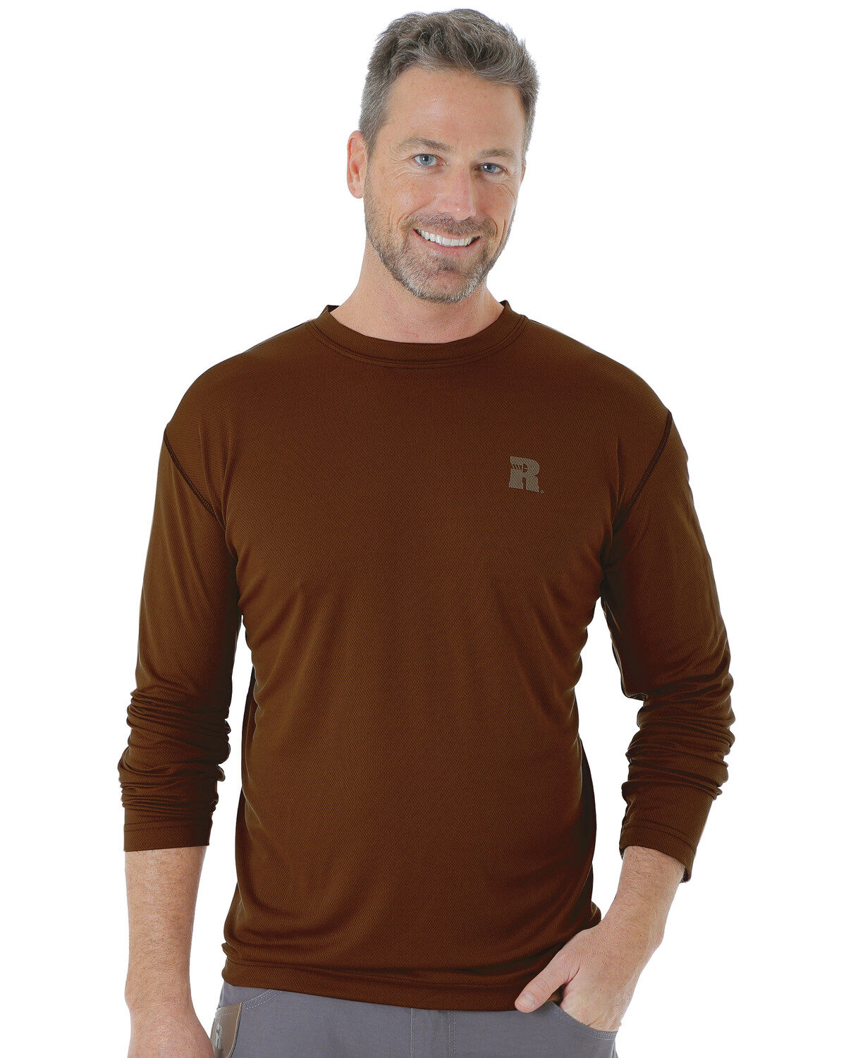 Men's Wrangler Riggs Crew Performance Long Sleeve Work T-Shirt