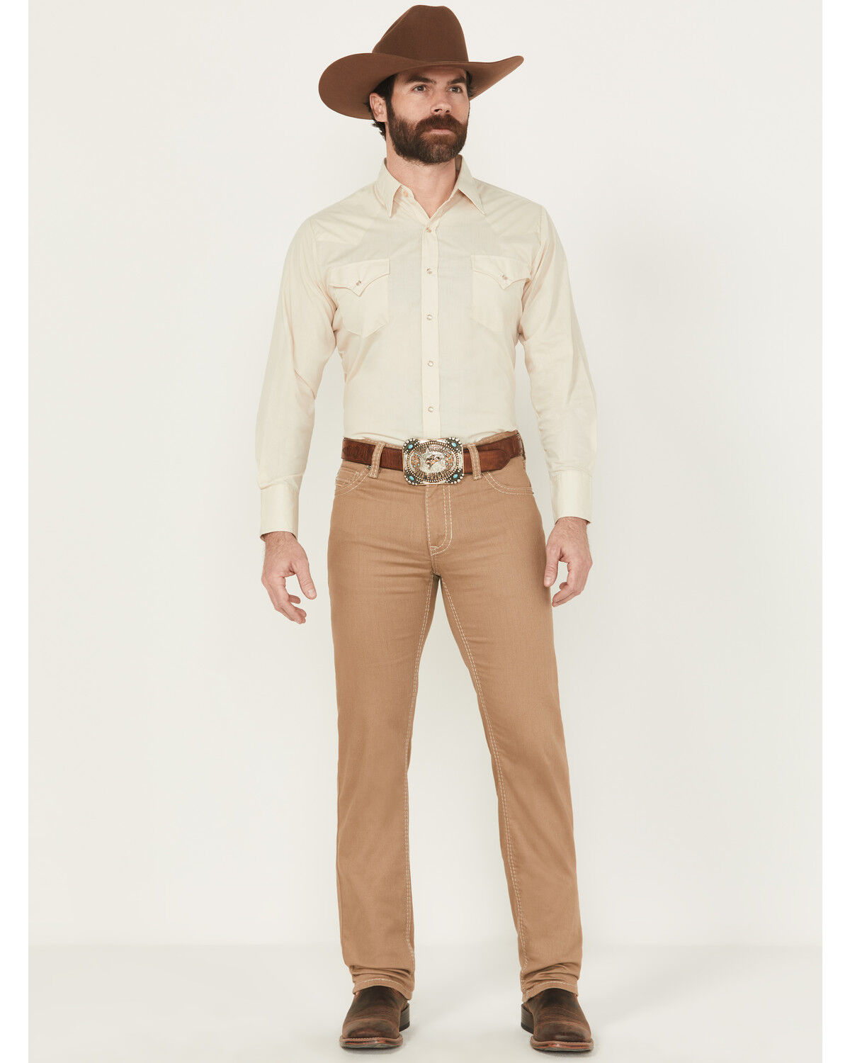 Men's Rock & Roll Denim Revolver Slim Straight Reflex Khaki Jeans