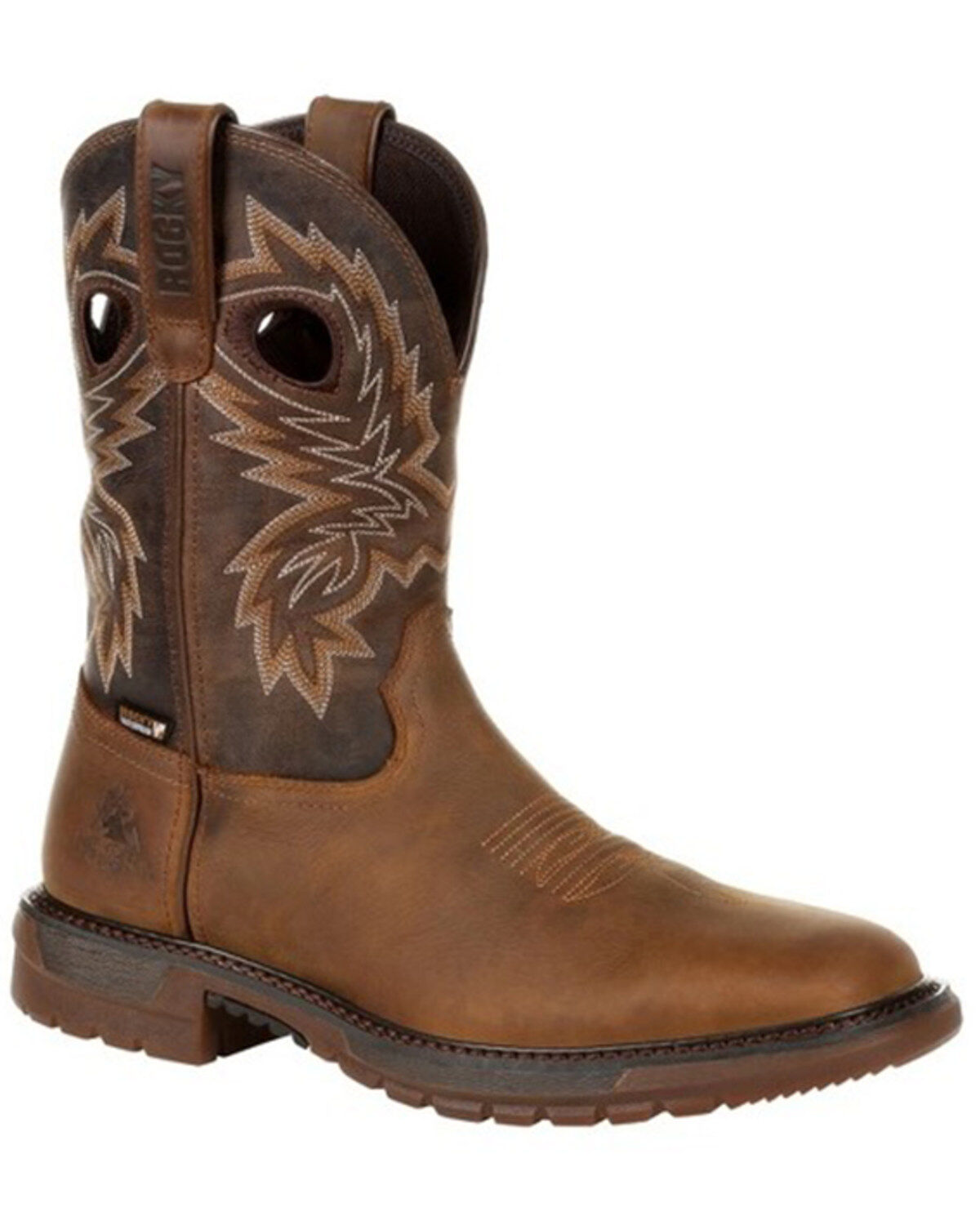 Men's Rocky Ride FLX Waterproof Pull On Western Boot - Square Toe