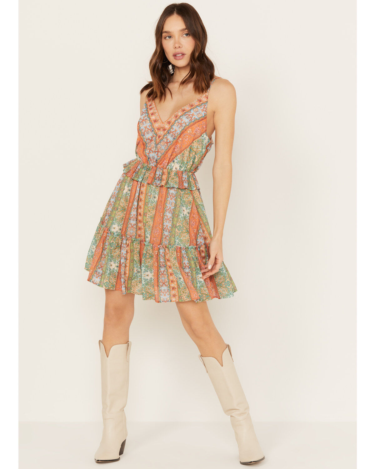 Women's Flying Tomato Ruffle Hem Printed Mini Dress