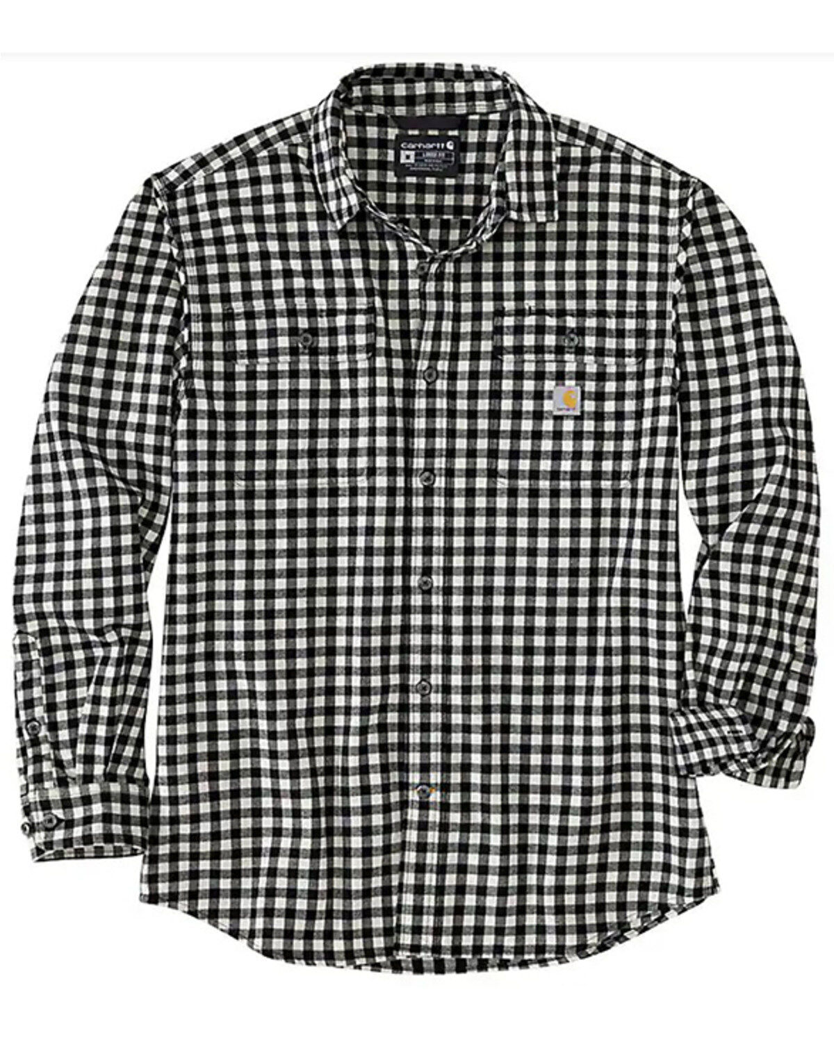 Men's Carhartt Loose Fit Heavyweight Plaid Print Long Sleeve Button-Do