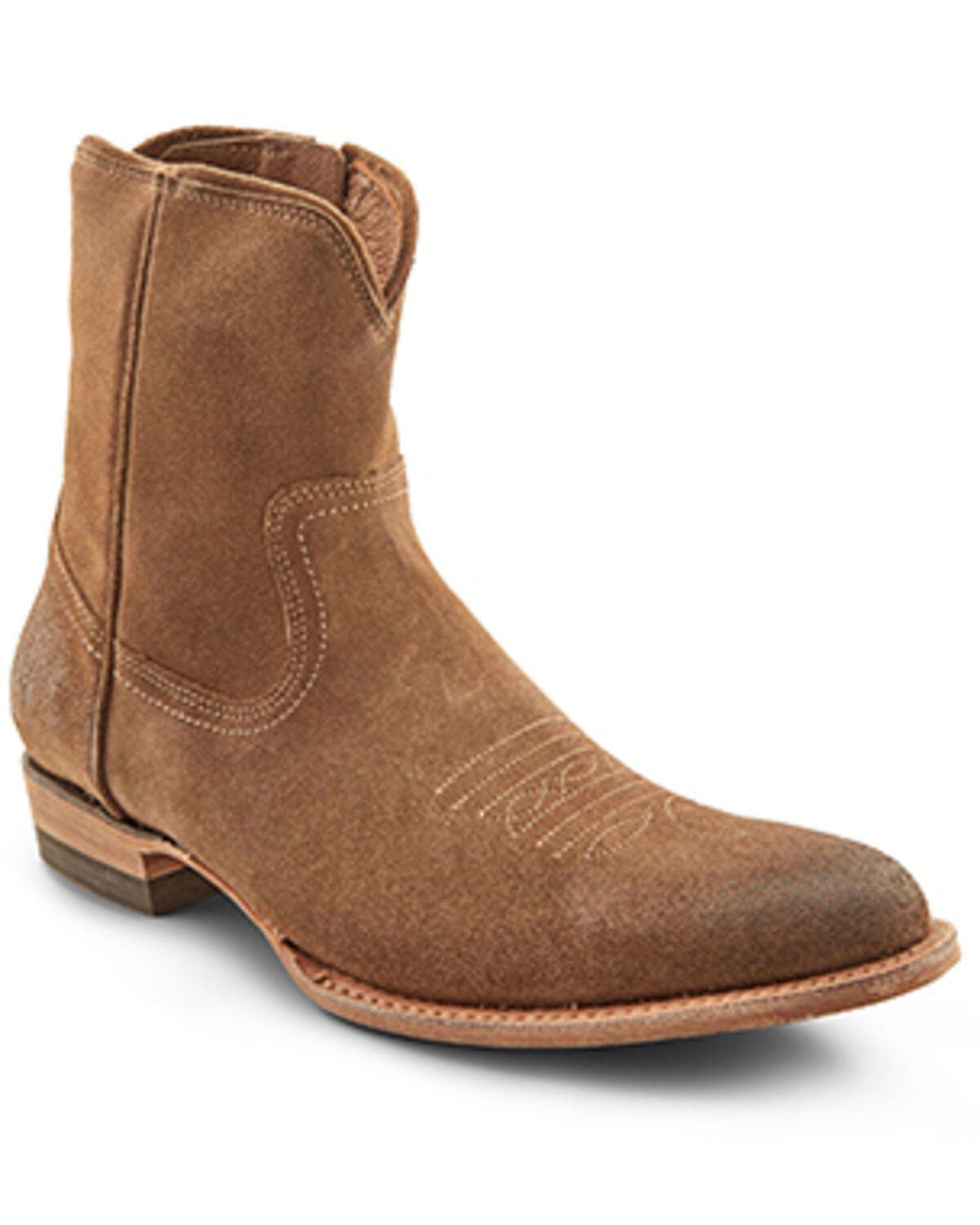 Men's Frye Austin Inside Zip Roughout Ankle Boots - Round Toe