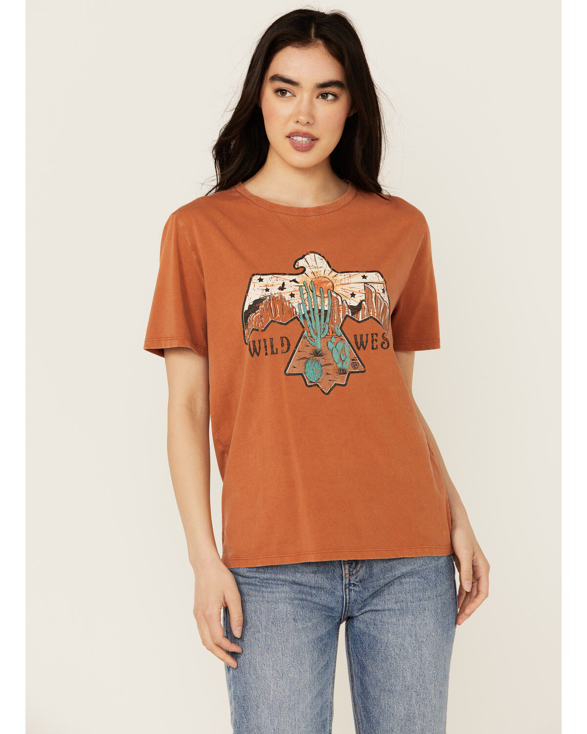 Women's Rock & Roll Denim Desert Eagle Short Sleeve Graphic Tee