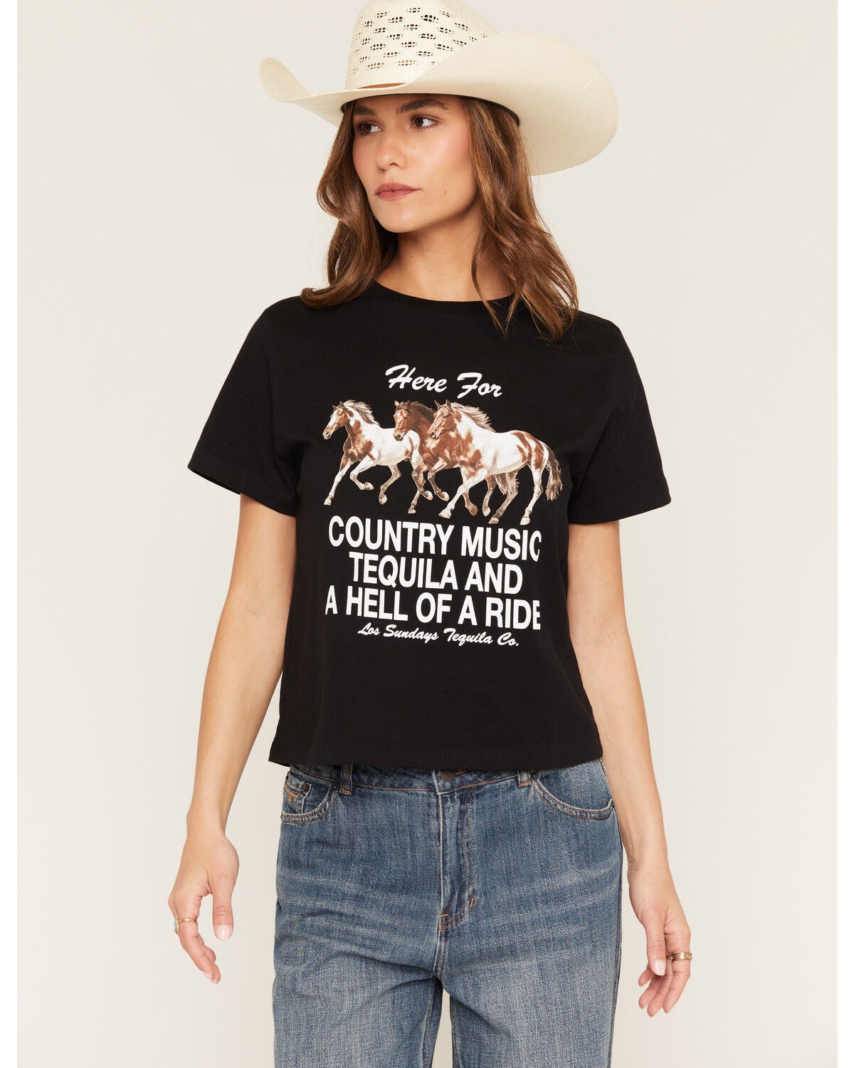 Women's Los Sundays Tequila & Horses Short Sleeve Graphic Tee