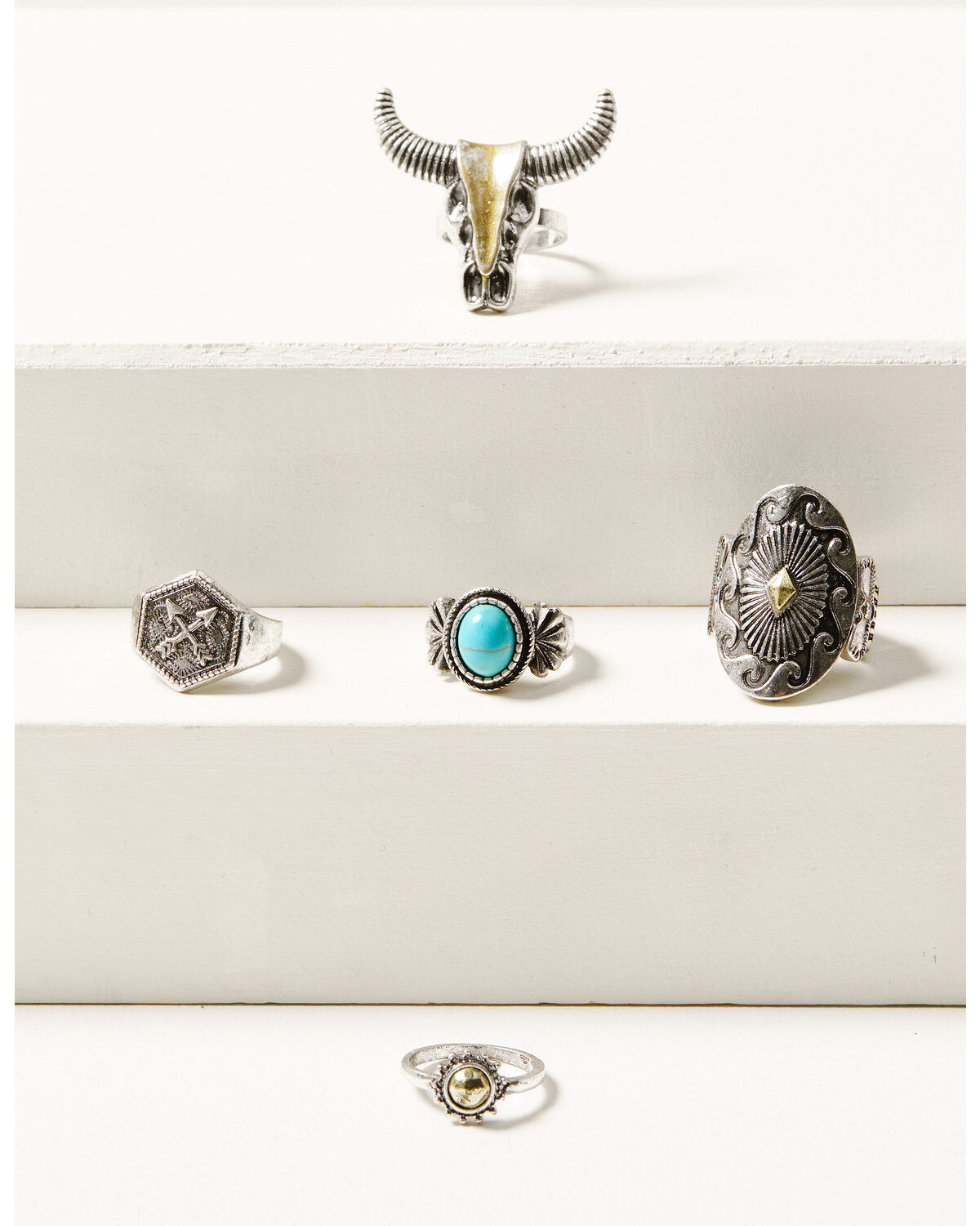 Women's Shyanne Cactus Rose Longhorn 5-Piece Ring Set