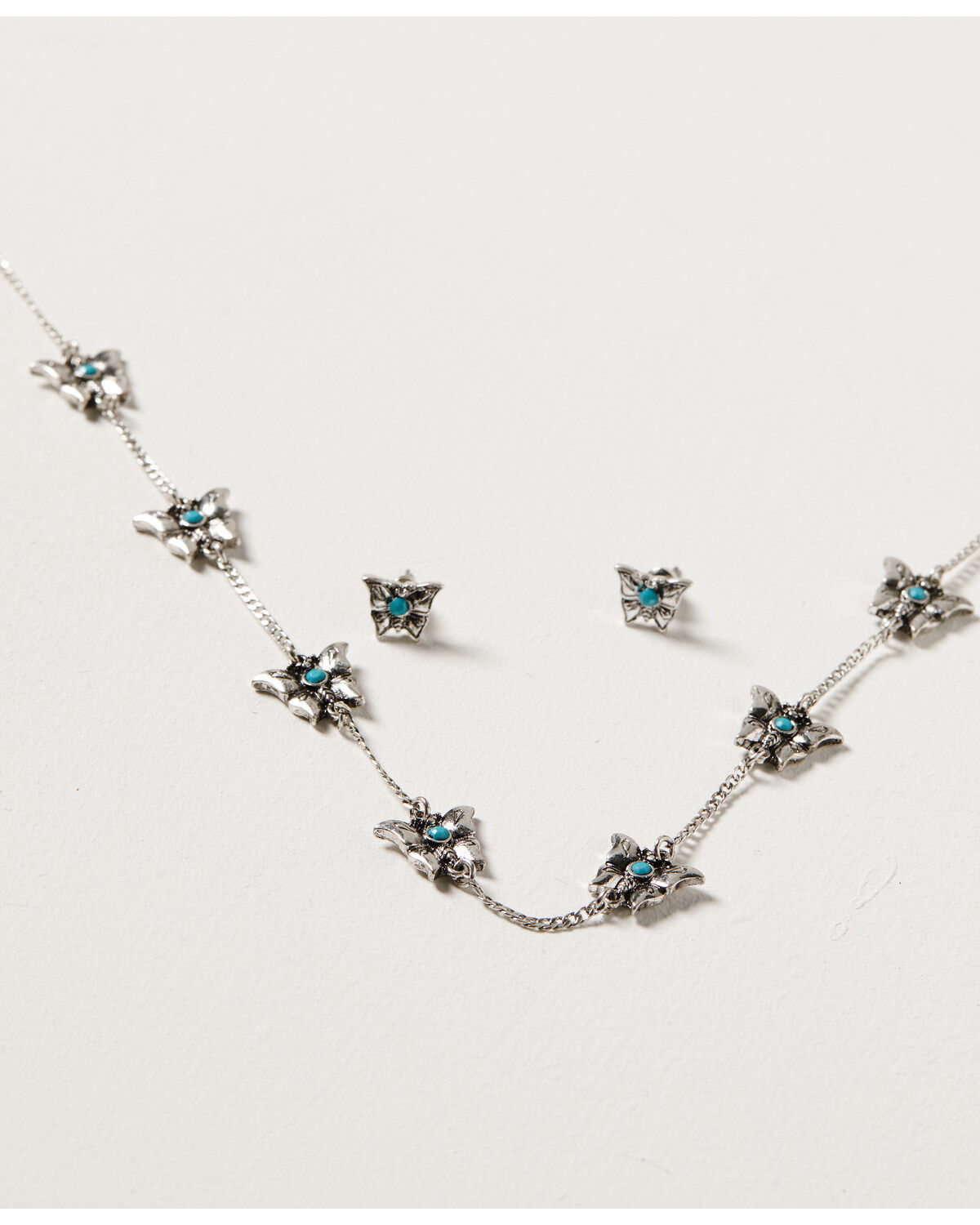 Women's Shyanne Wildflower Bloom Butterfly Charm Necklace Set - 2-Piec