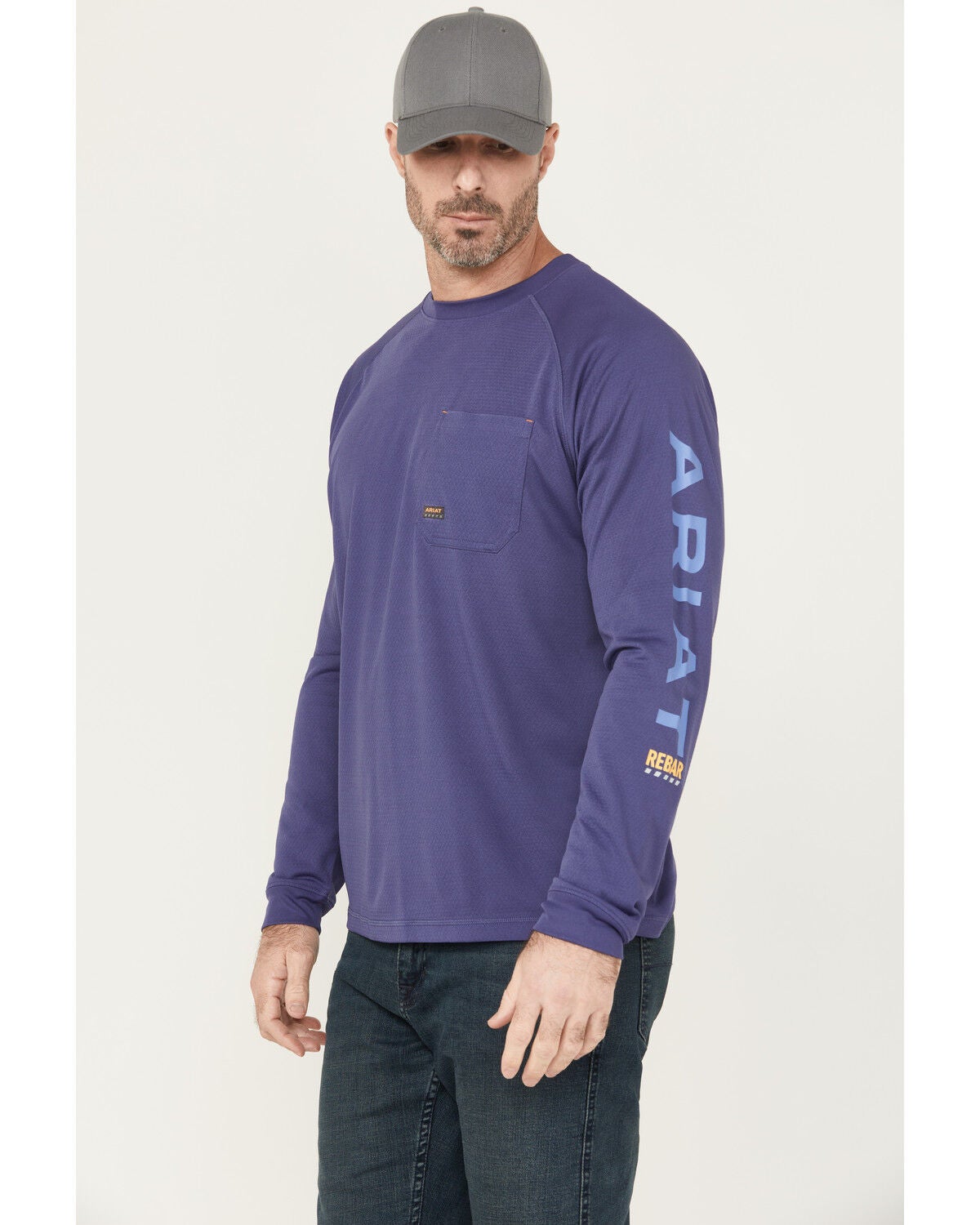 Men's Ariat Rebar Heat Fighter Long Sleeve Work Shirt - Tall