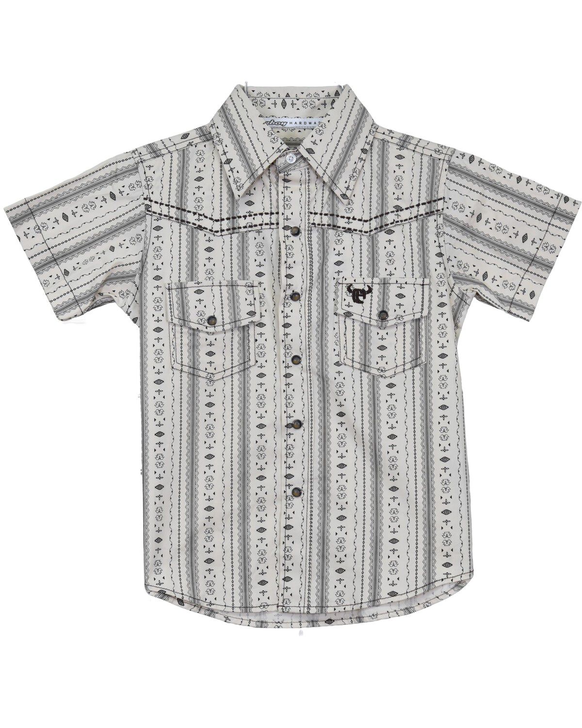 Boys' Cowboy Hardware Toddler Southwestern Striped Short Sleeve Snap S