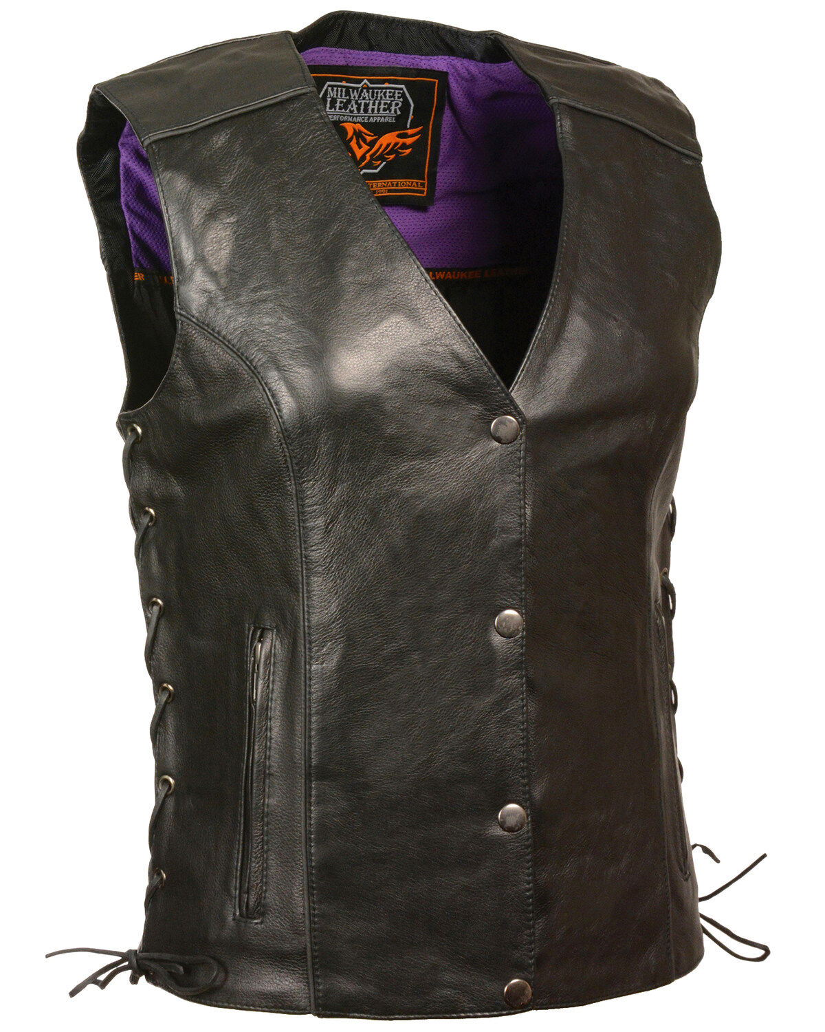 Women's Milwaukee Leather Stud & Wings Leather Vest - 4X