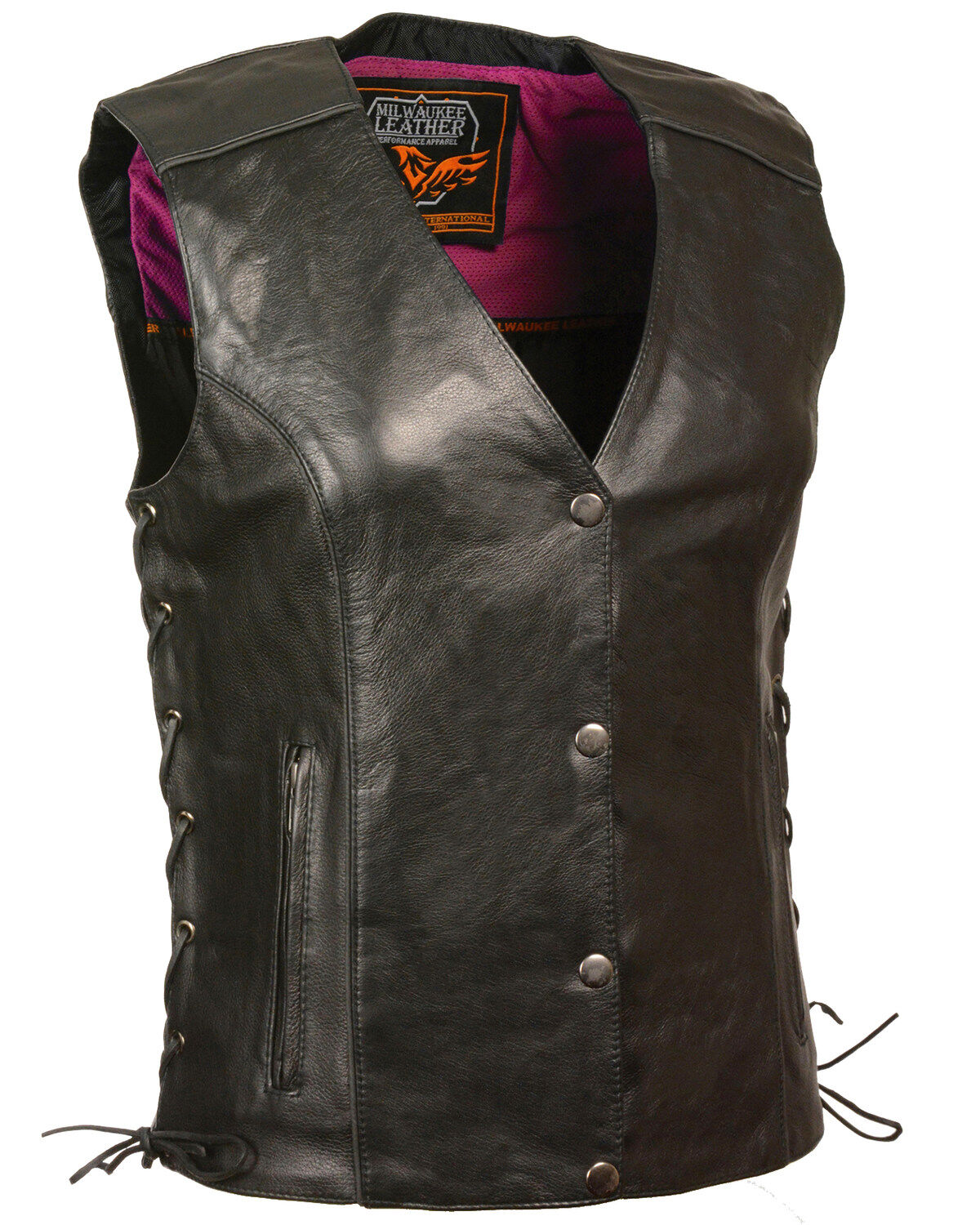 Women's Milwaukee Leather Stud & Wings Leather Vest - 4X