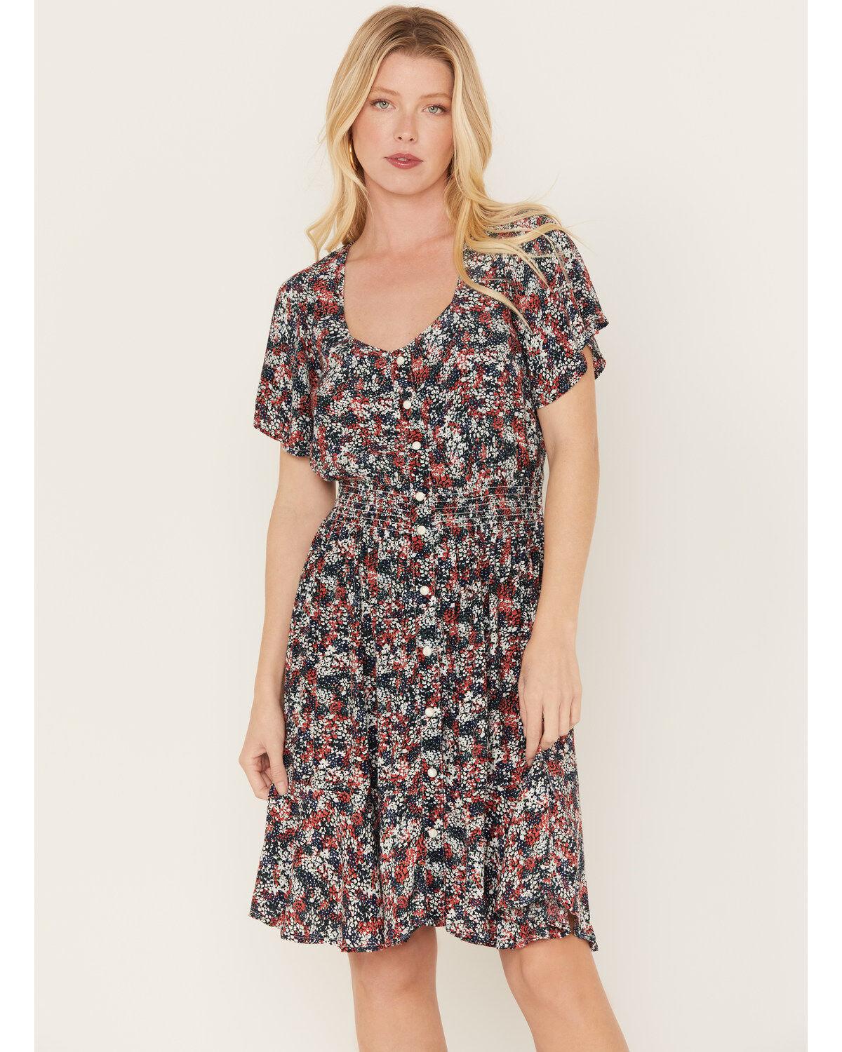Women's Wrangler Ditsy Snap Front Mini Dress