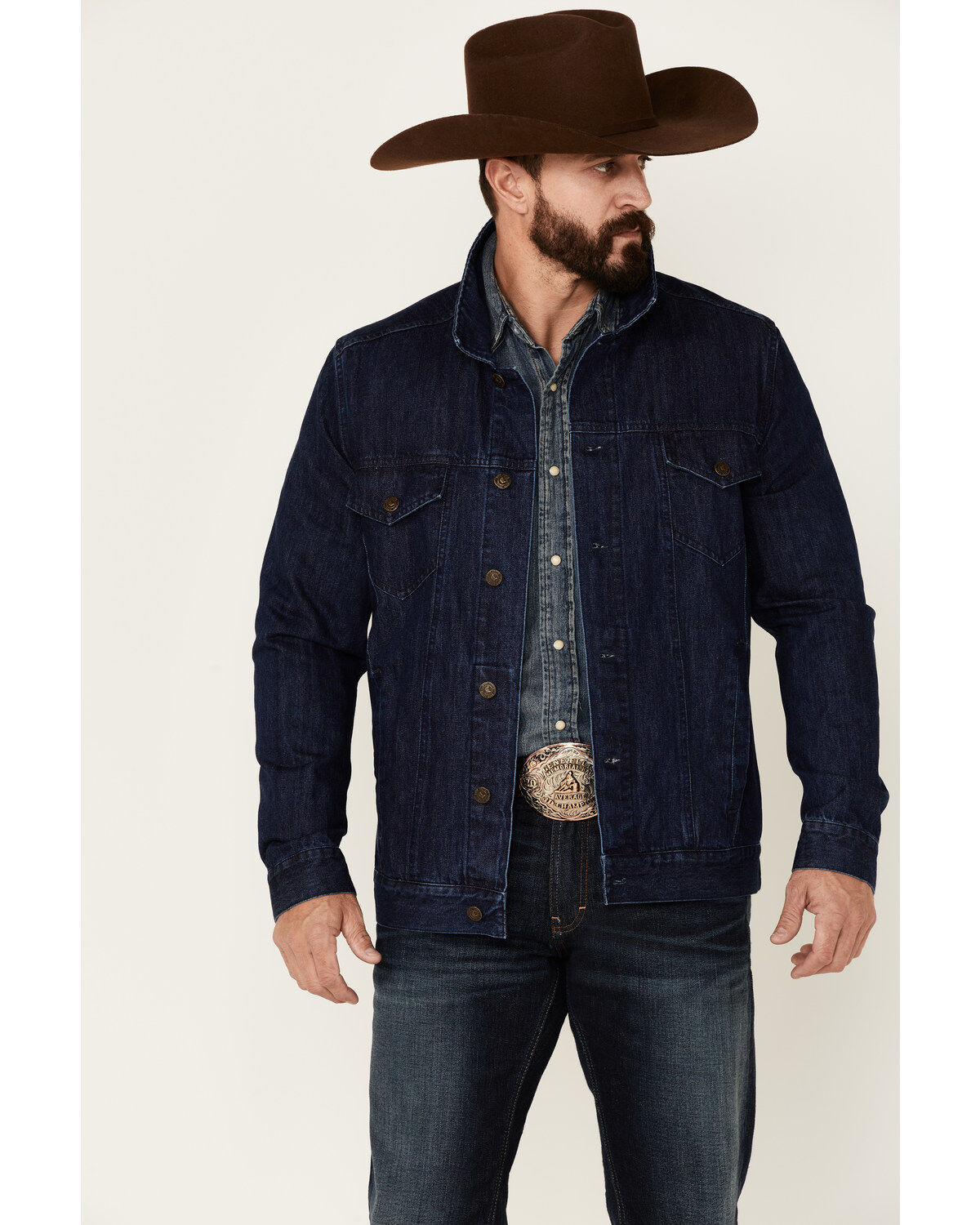 Men's Cody James Coasting Medium Wash Button-Front Unlined Denim Jacke